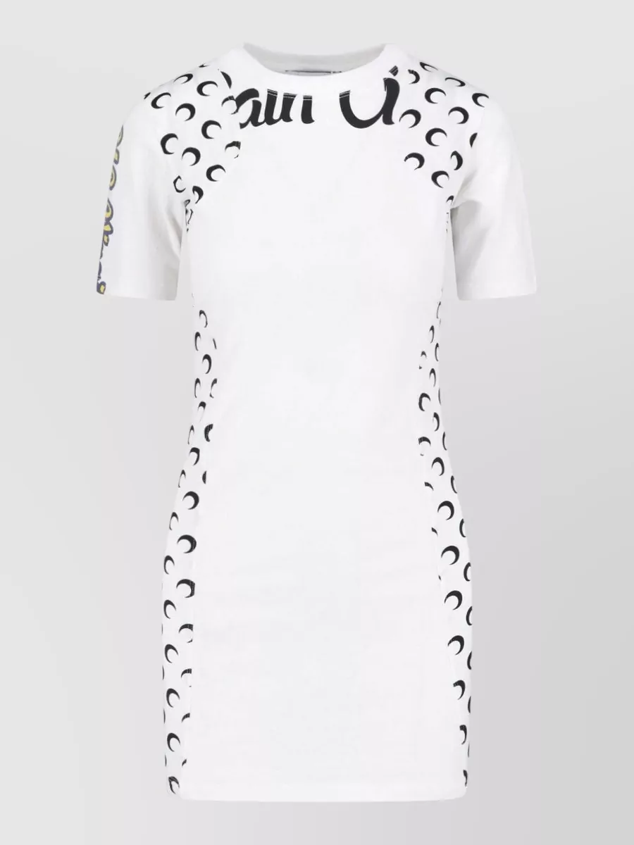 Marine Serre Ribbed fitted mini dress