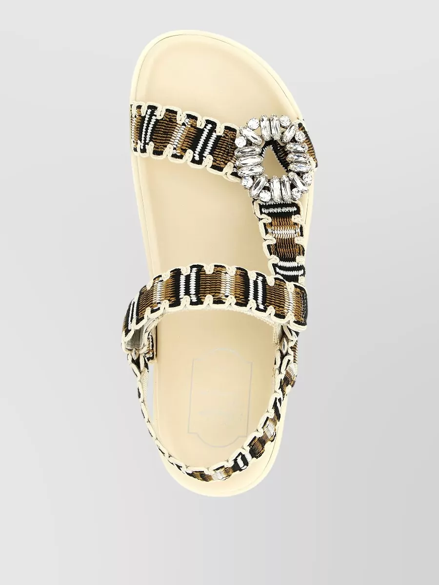 Roger Vivier Crystal-Embellished Woven Sandals
