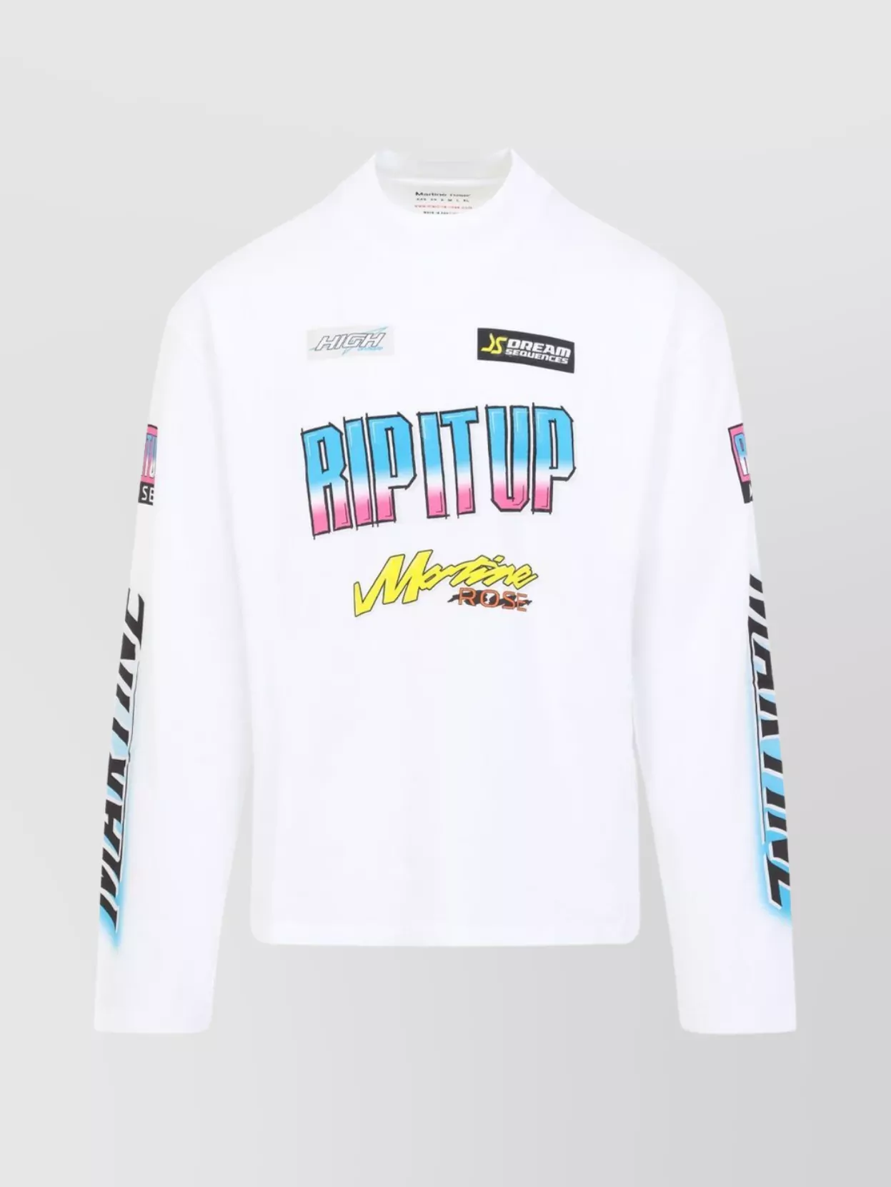 Shop Martine Rose Funnel Neck Graphic Print T-shirt