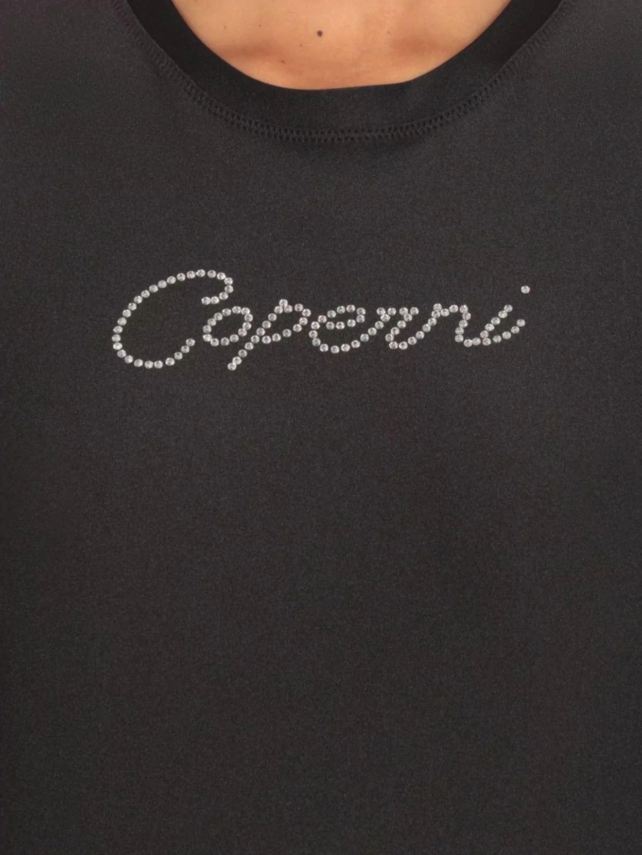 Coperni Crew Neck Rhinestone Embellished Short Sleeves Top