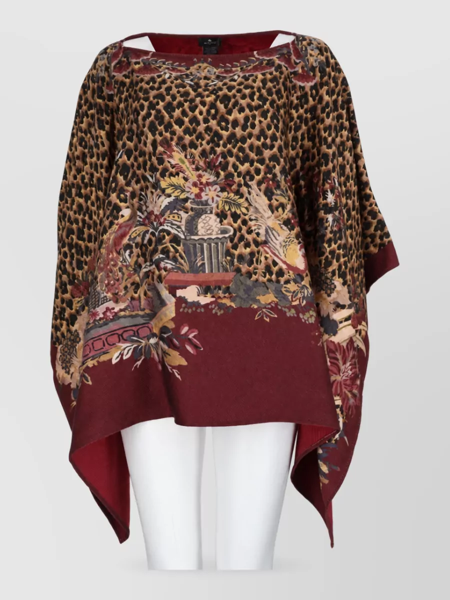 Etro Silk Printed Poncho Top