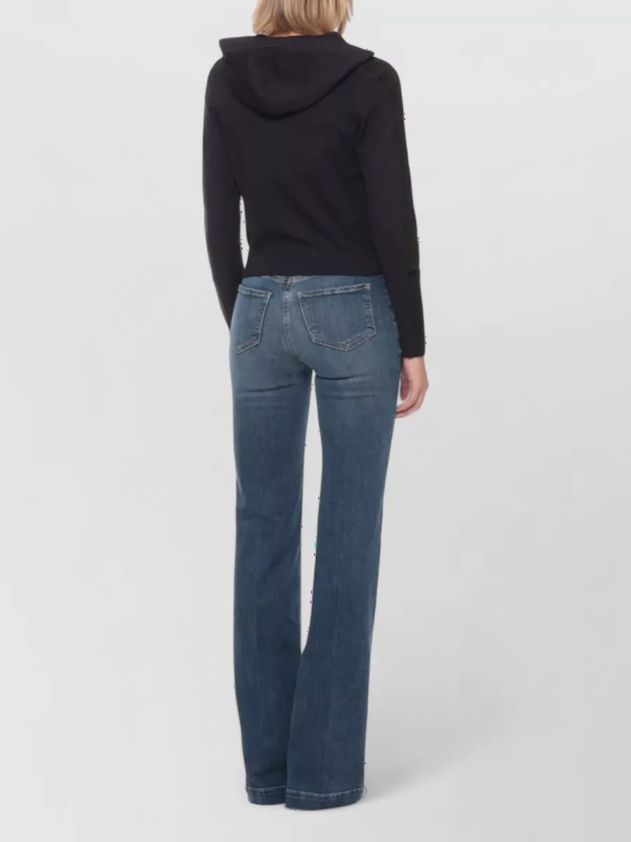 Elisabetta Franchi Ribbed Hooded Sweatshirt