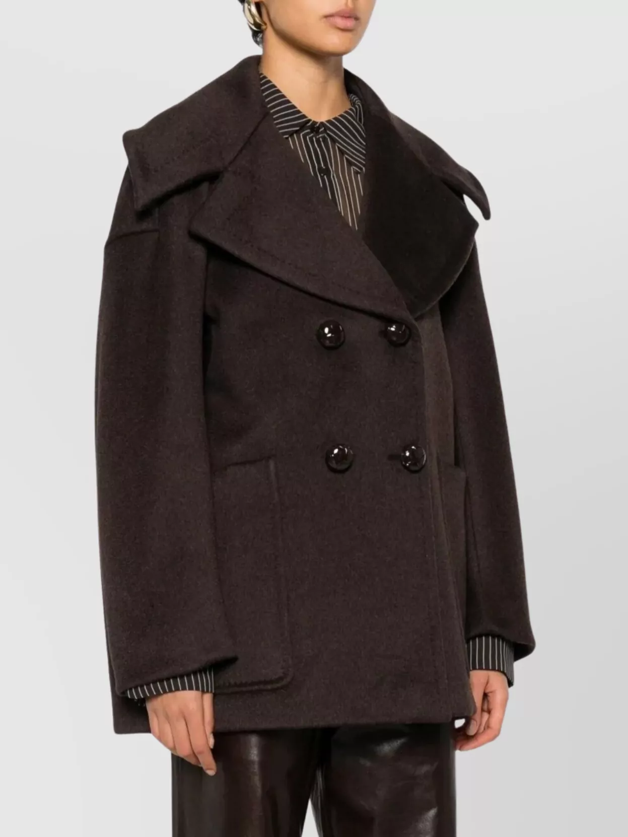 Max Mara Double-Breasted Oversized Collar Jacket