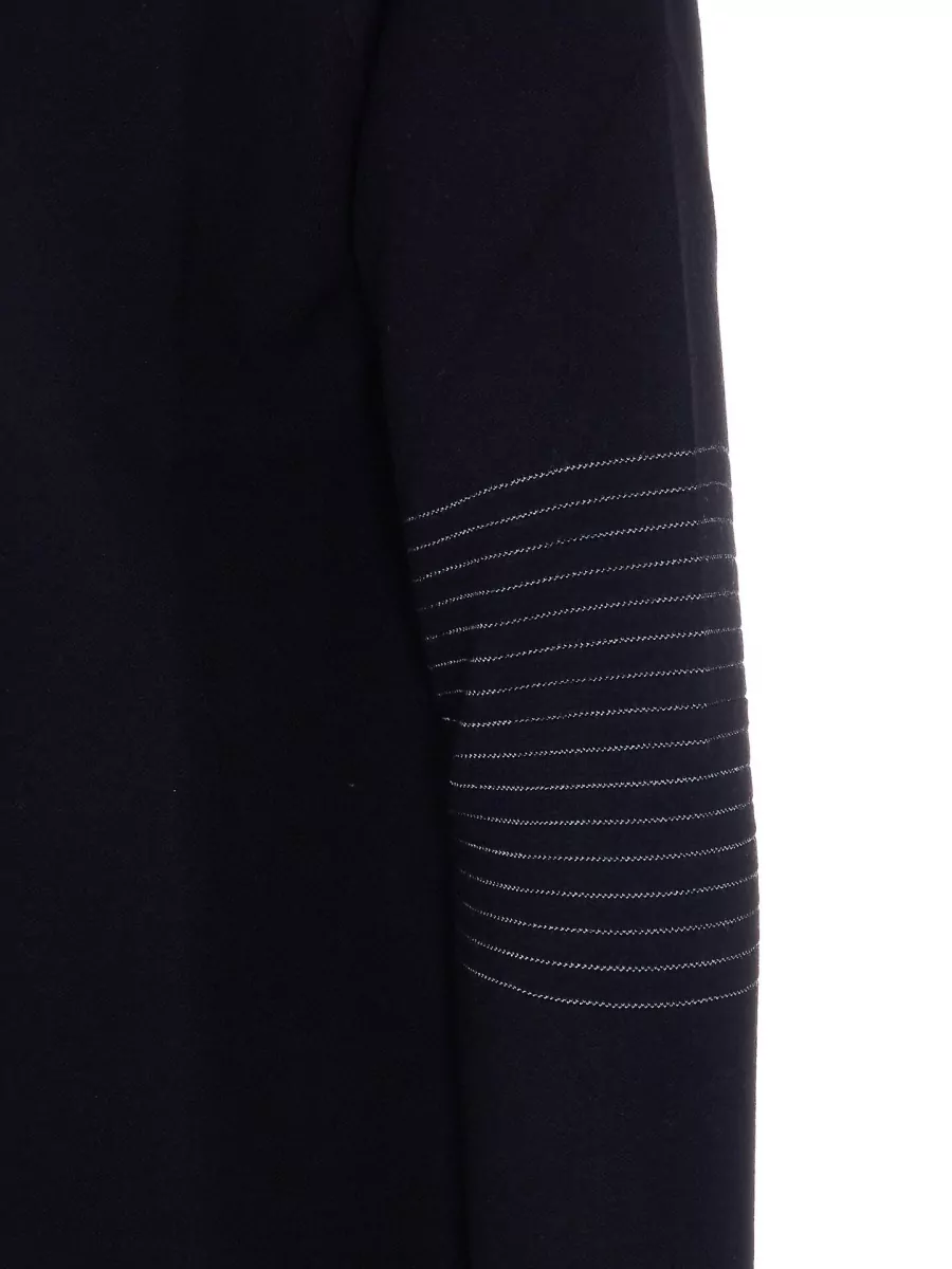 Moorer Striped High Neck Sweater Contrast Collar