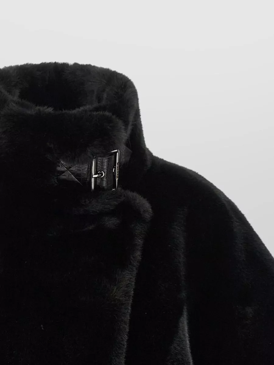 Pinko Faux Fur High-Neck Cape