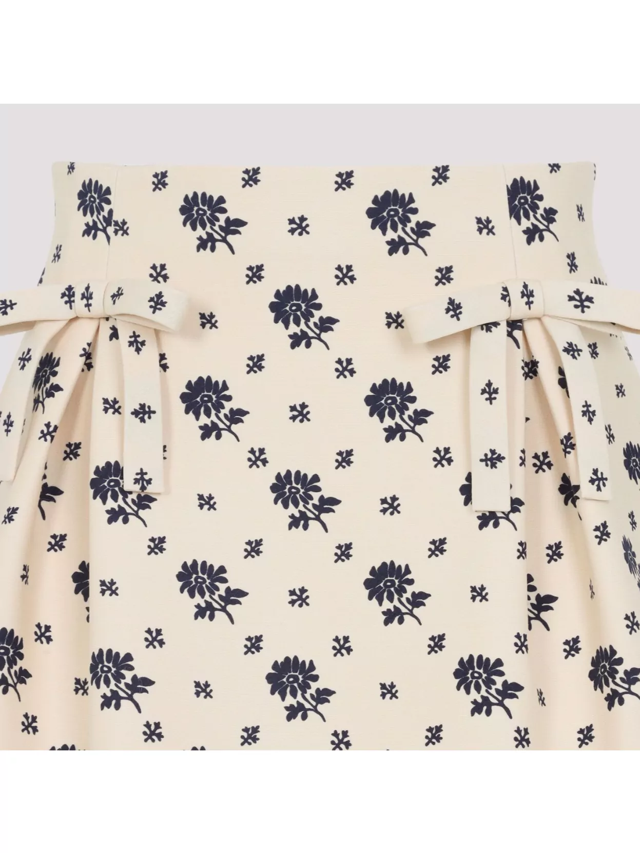 Shop Valentino Flared Wool Mini Skirt With Bow