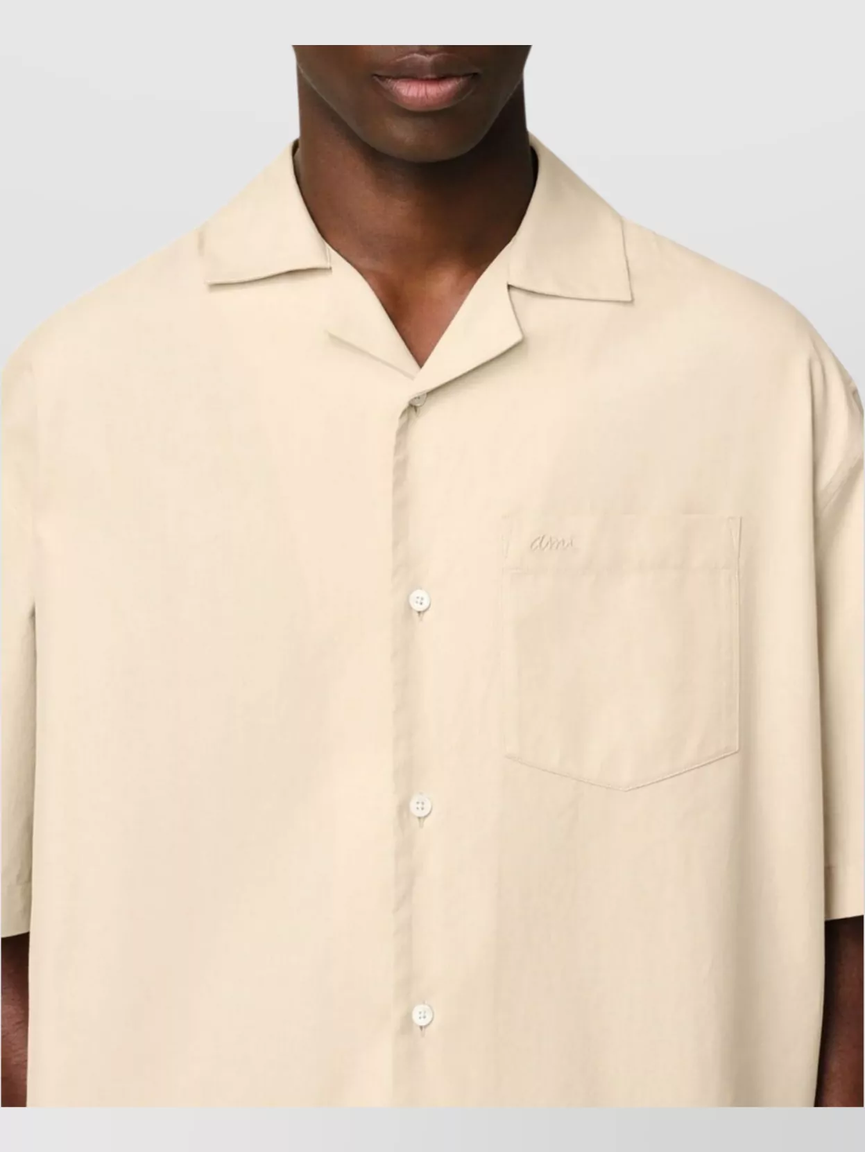 Ami Paris Relaxed Fit Camp Collar Shirt