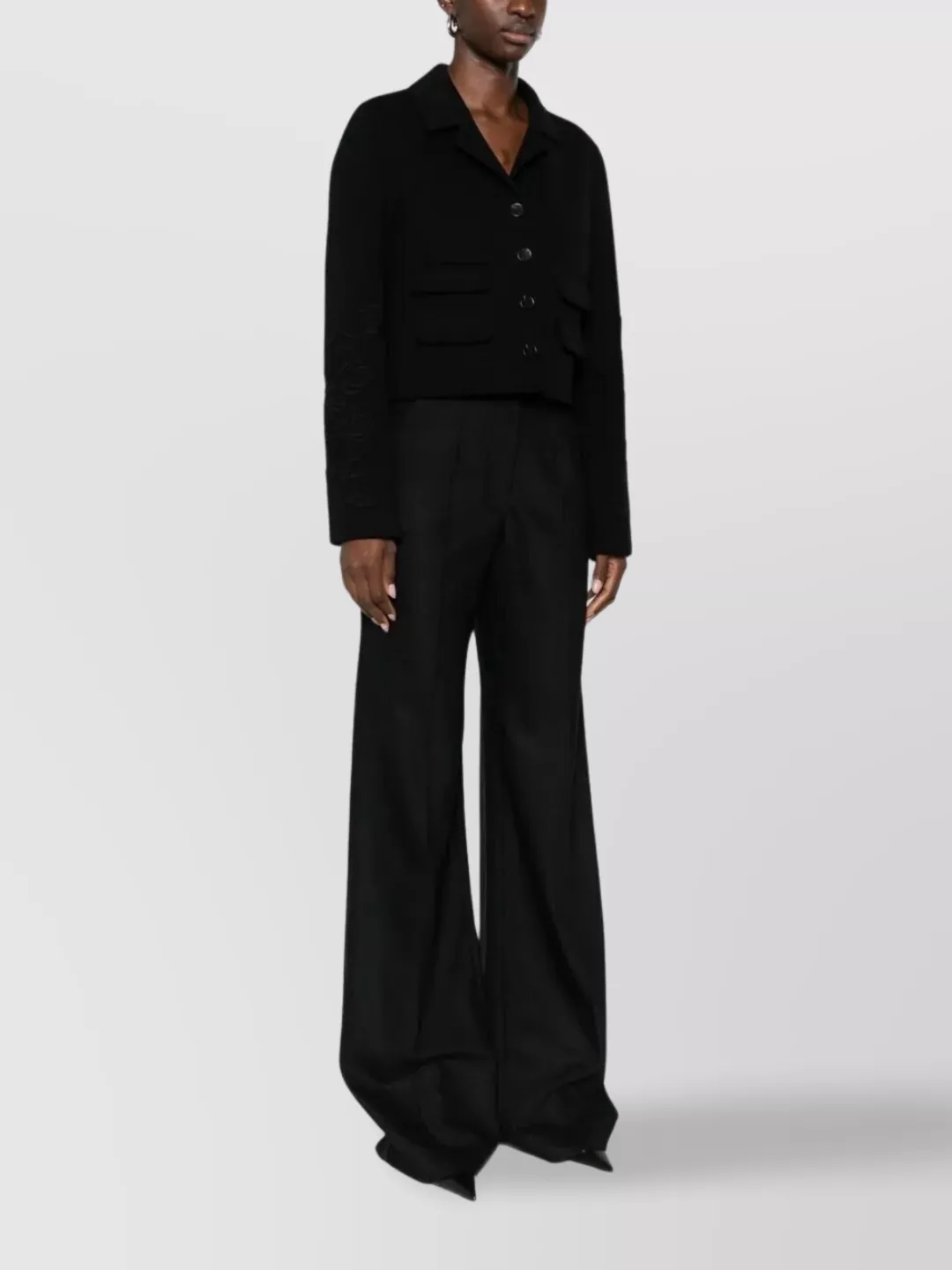 Ermanno Firenze Jacket With Embroidered Sleeves And Pockets