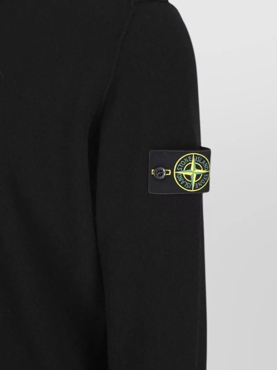 Stone Island Virgin Wool Ribbed Crew Neck Sweater