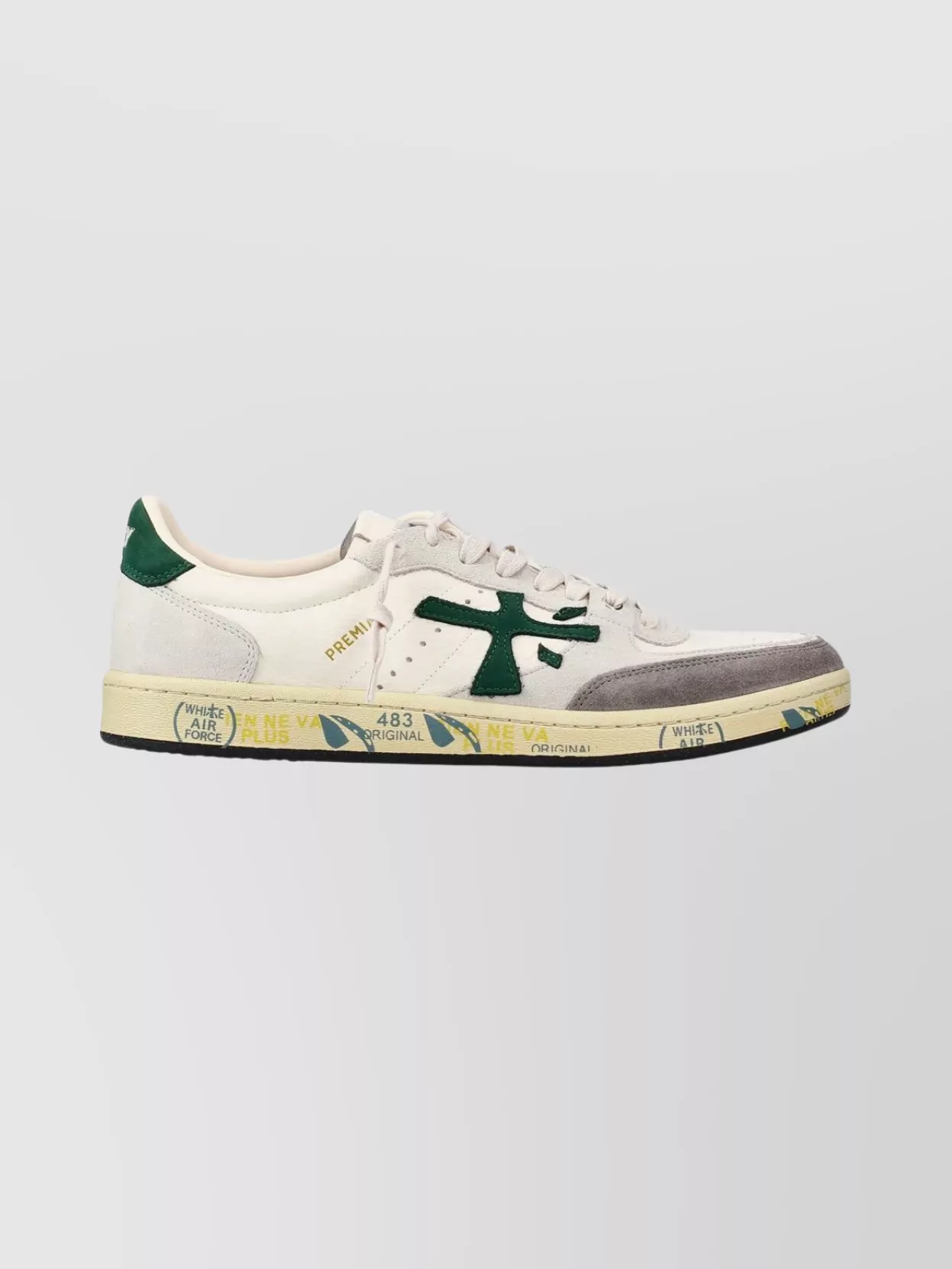 Premiata Sneakers With Contrast Heel Tab And Rubber Sole