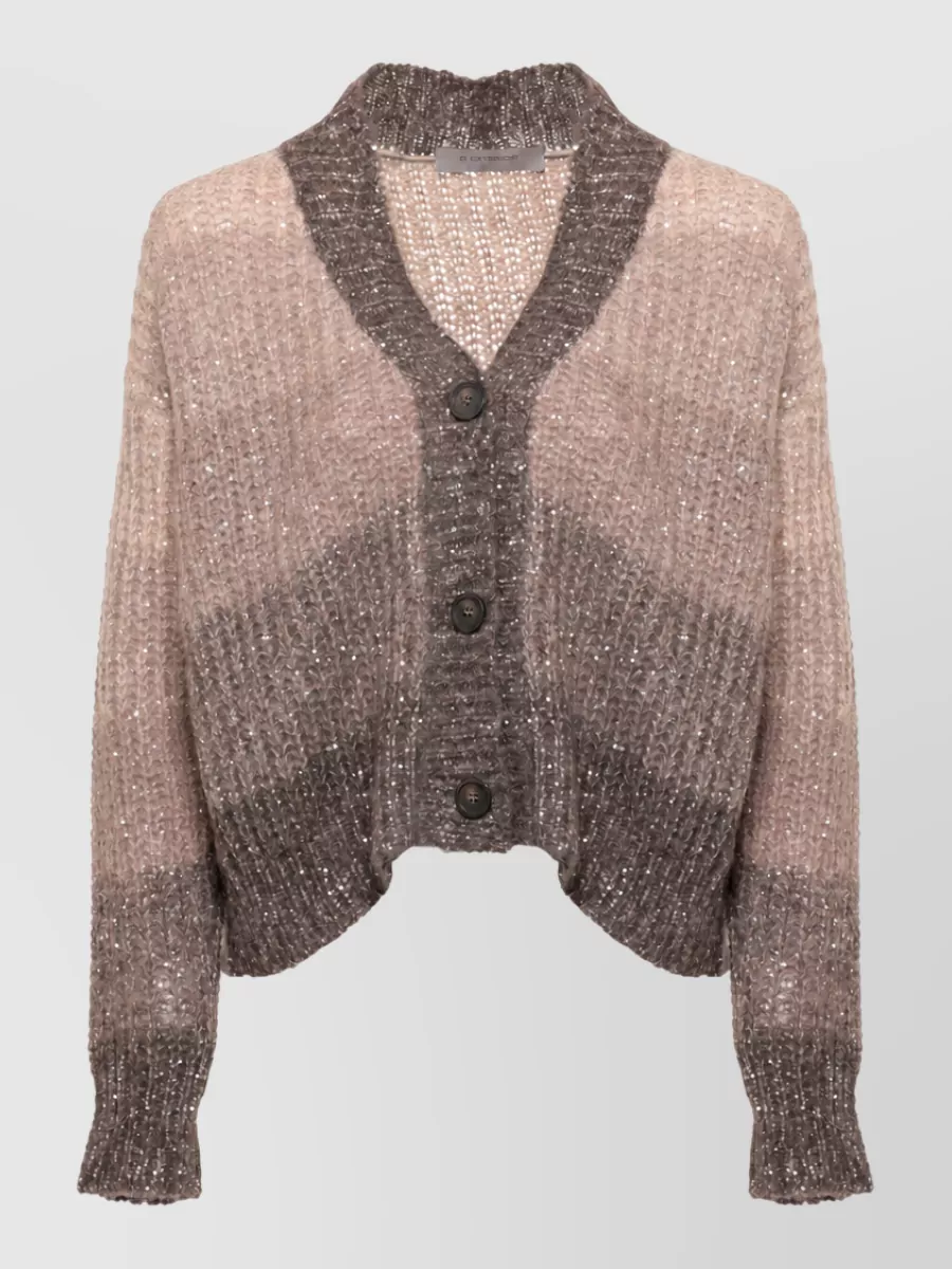 D.exterior sequin knit cardigan