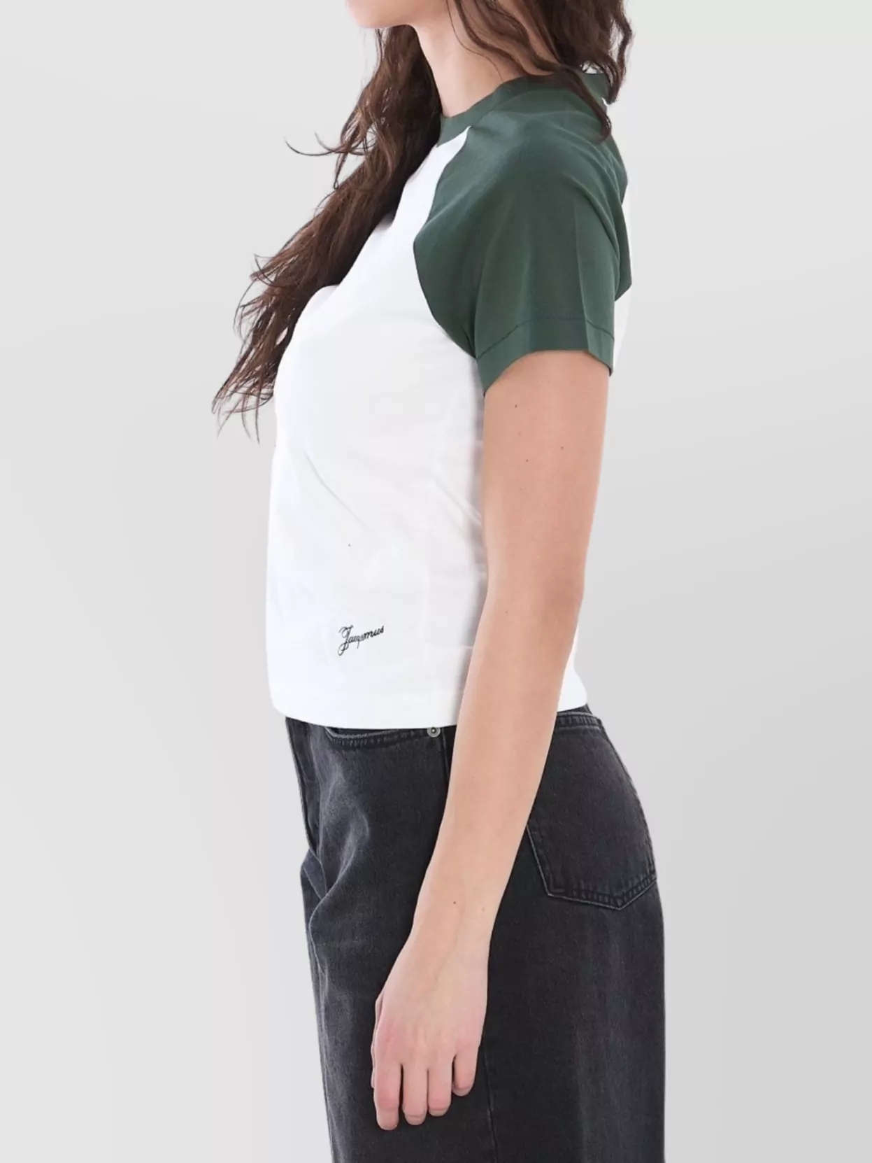 Jacquemus Raglan Crew Neck Cropped Baseball T-Shirt