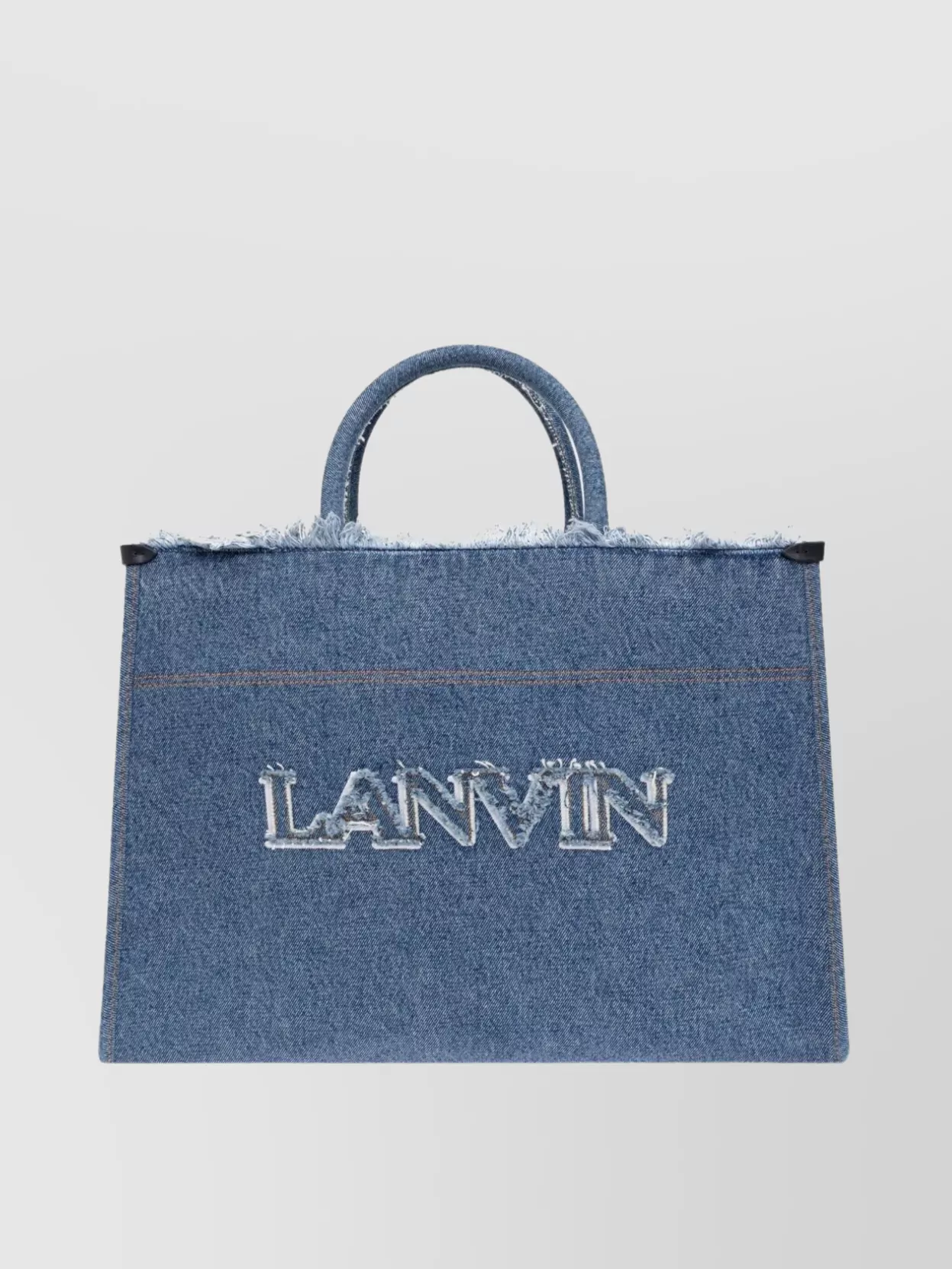 Lanvin Denim Tote Bag Frayed Detailing