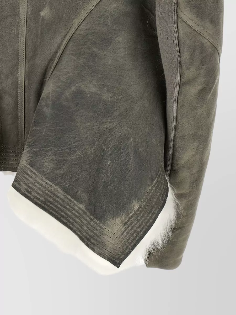 Rick Owens Shearling Asymmetric Crater Neck Jacket