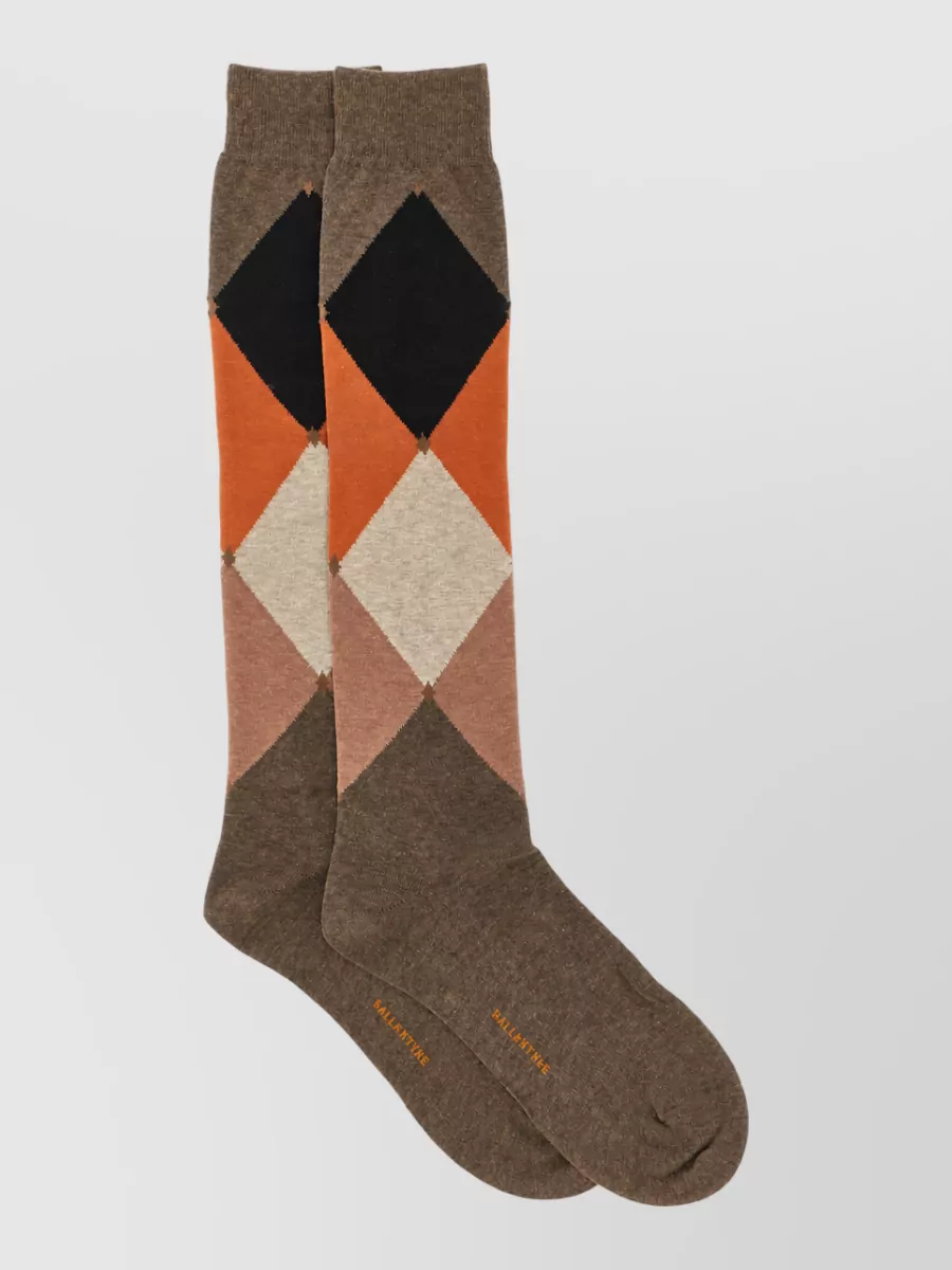 Ballantyne diamond-pattern long socks