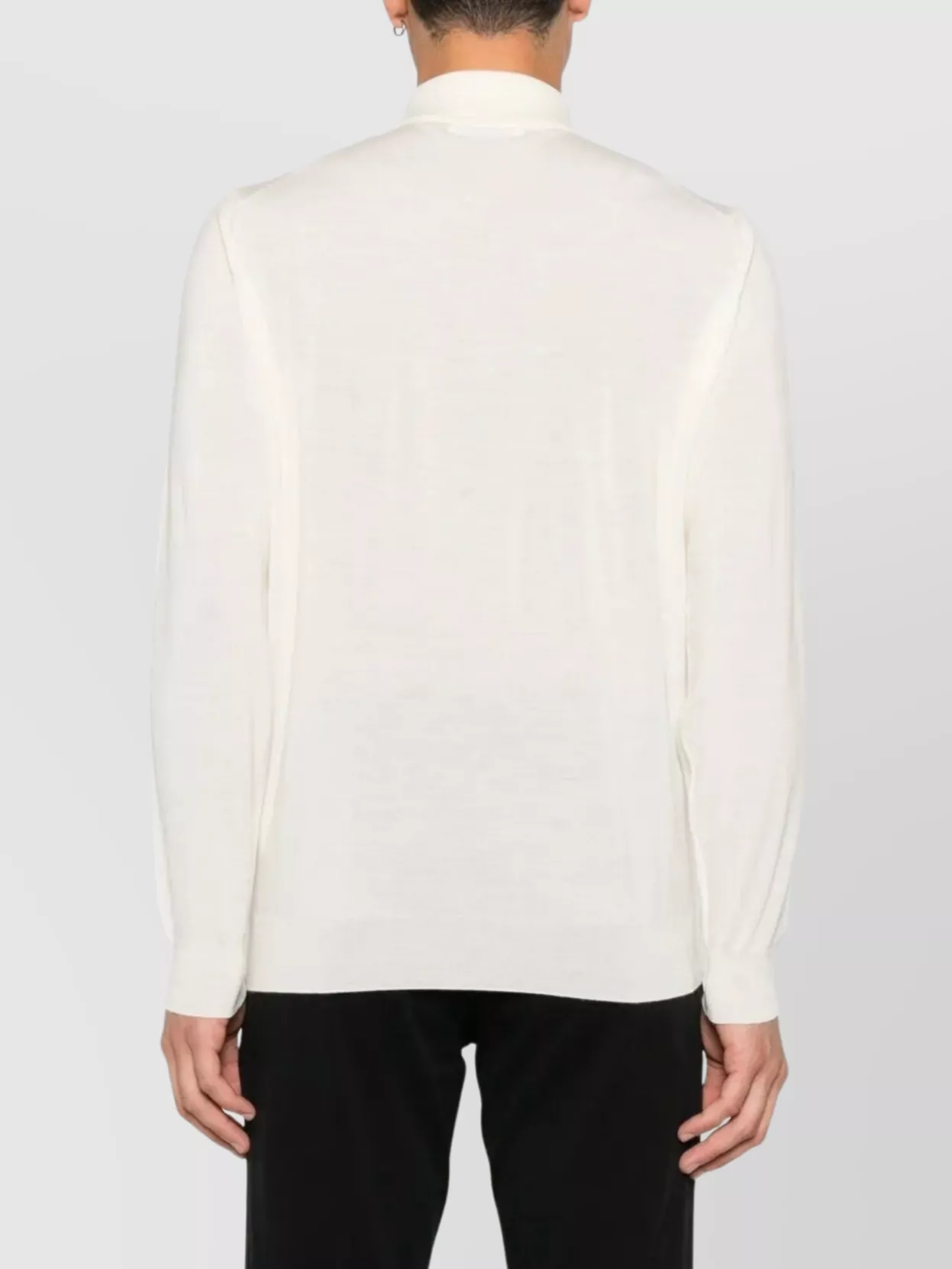 Lardini Men's Long Sleeve Knit Polo Sweater