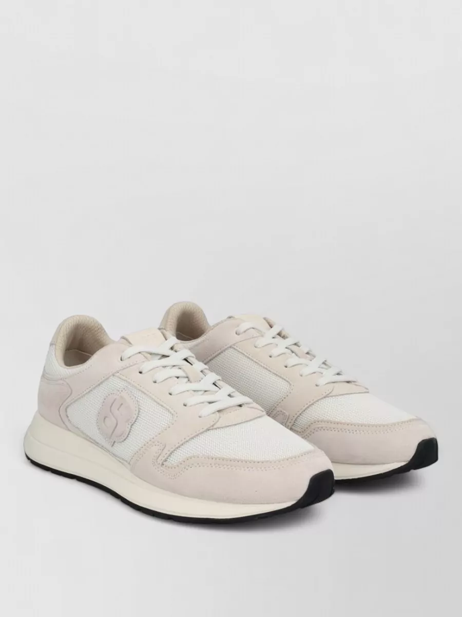 Boss Monogram Sneaker Mesh Panels Round Toe