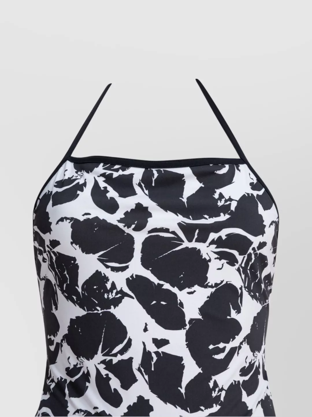 Loulou Studio Floral Cross-back Halterneck High-cut Swimwear In Black