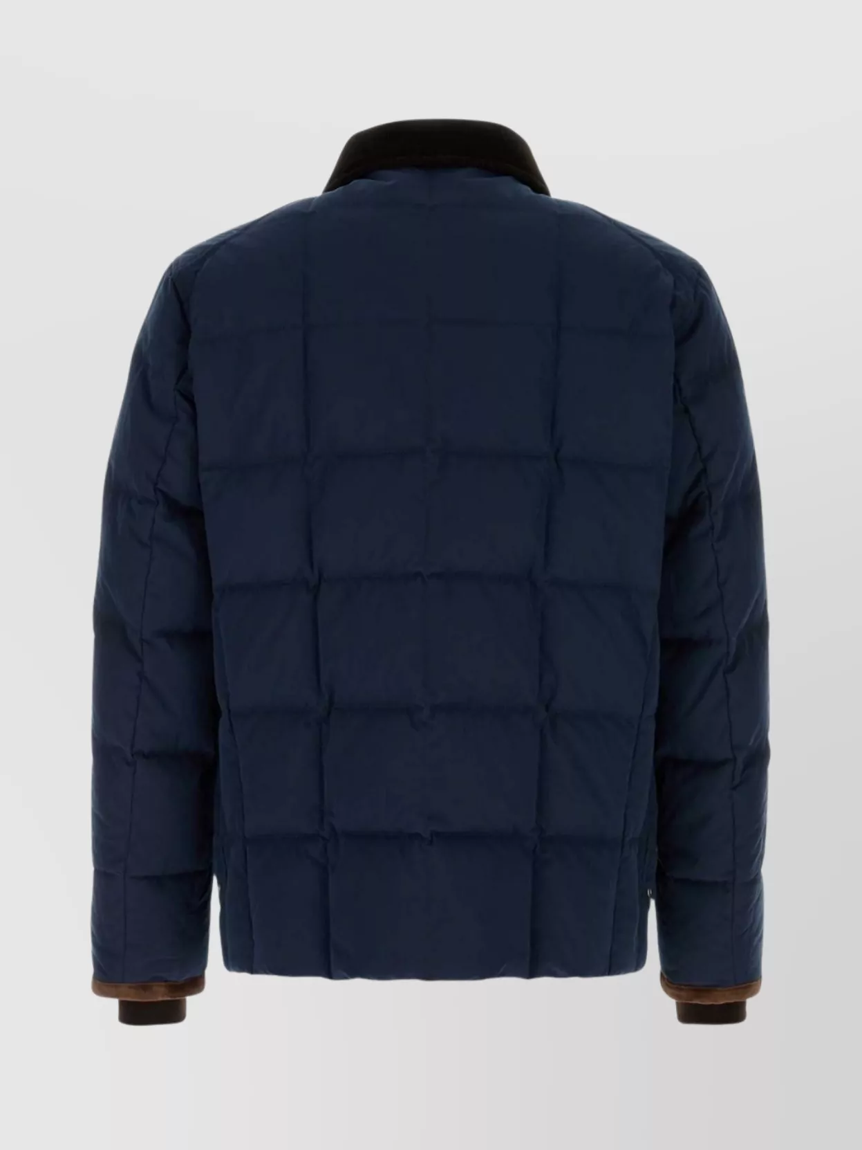 Fay Down Jacket With Contrast Collar And Pockets In Blue