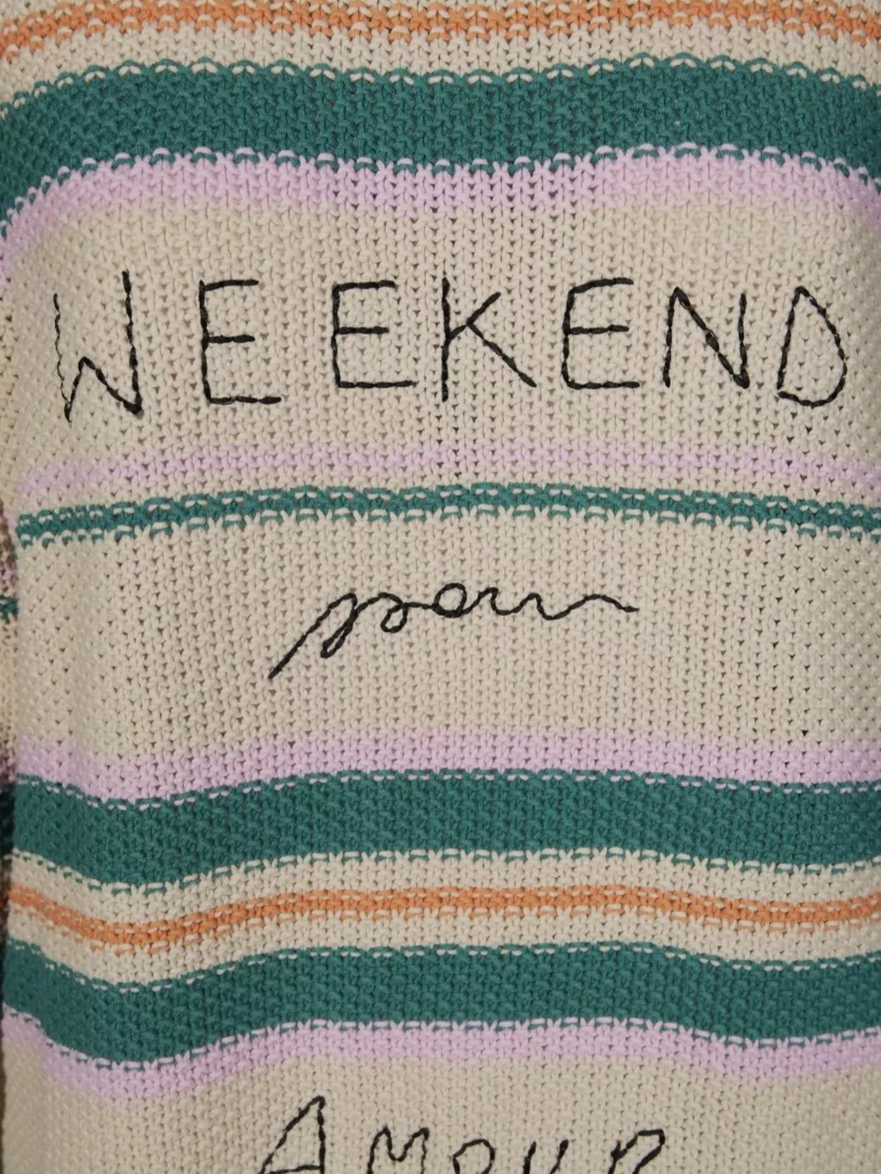 Weekend Max Mara Rice Grain Knit Embroidered Sweater
