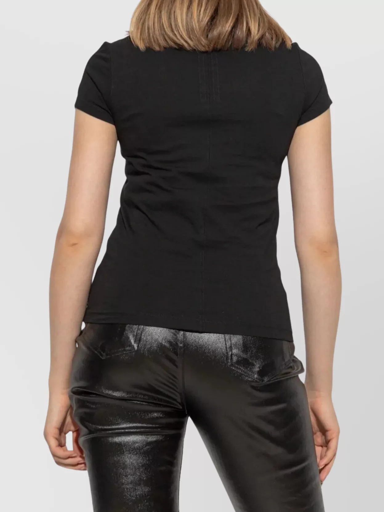 Rick Owens Cropped Fitted Cotton T-shirt