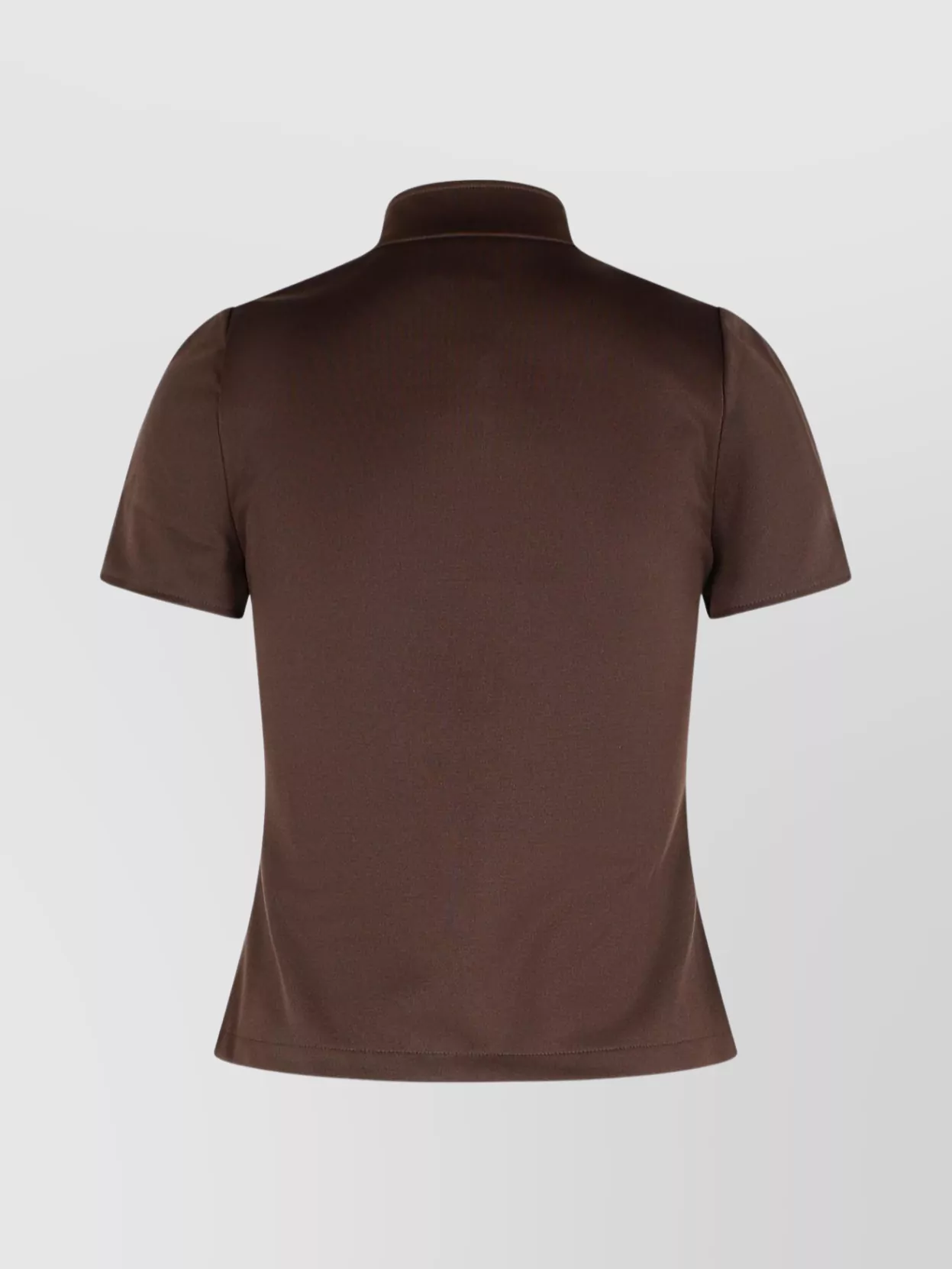 Courrèges High Collar Short Sleeves T-shirt In Brown