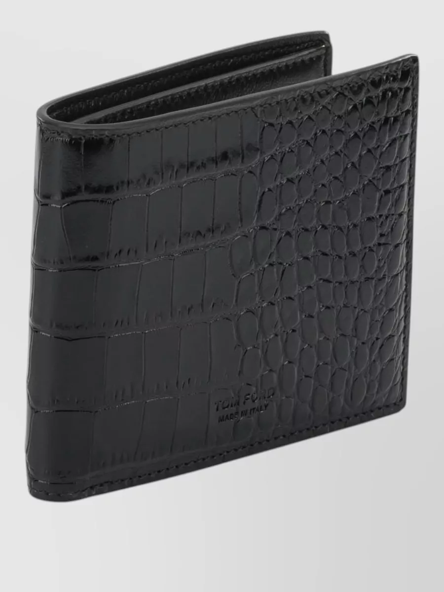 Tom Ford Crocodile Leather Bifold Wallet Card Holder