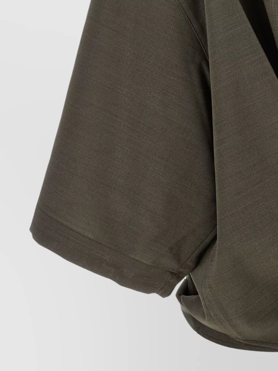 Jacquemus Virgin Wool High Neck Asymmetric Blouse