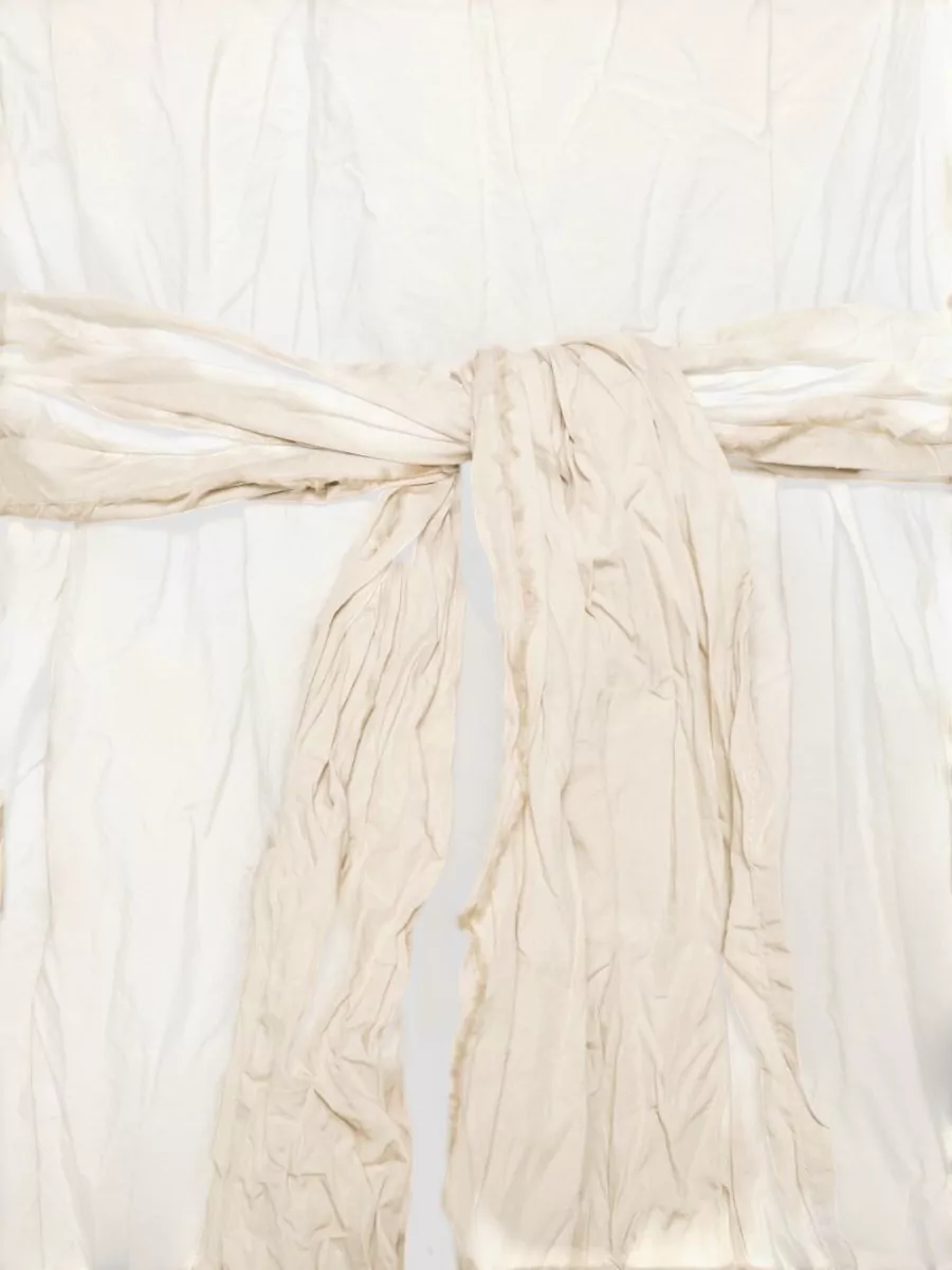 Daniela Gregis Cotton High-Neck Short-Sleeve Belted Midi Dress