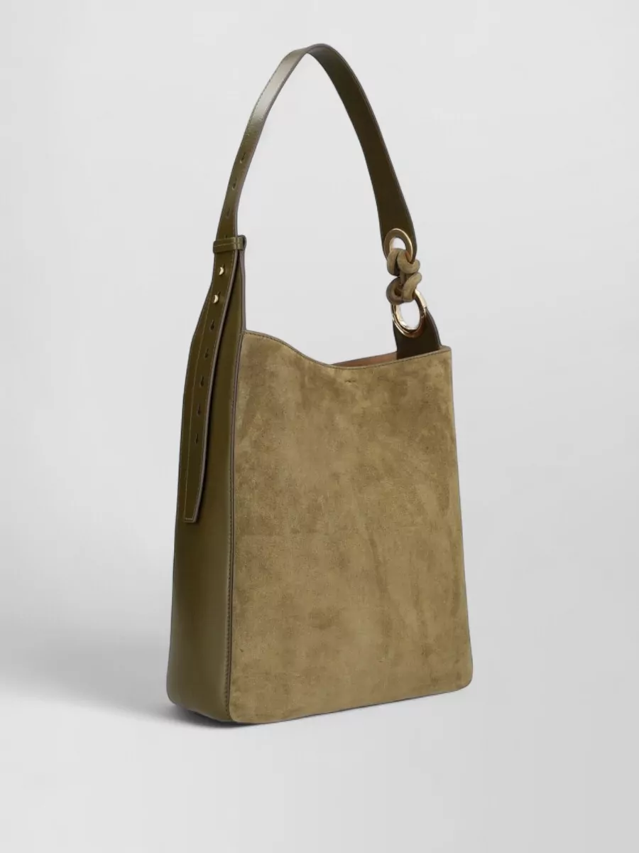 Anya Hindmarch Suede Shoulder Bag Knot Detail Hardware