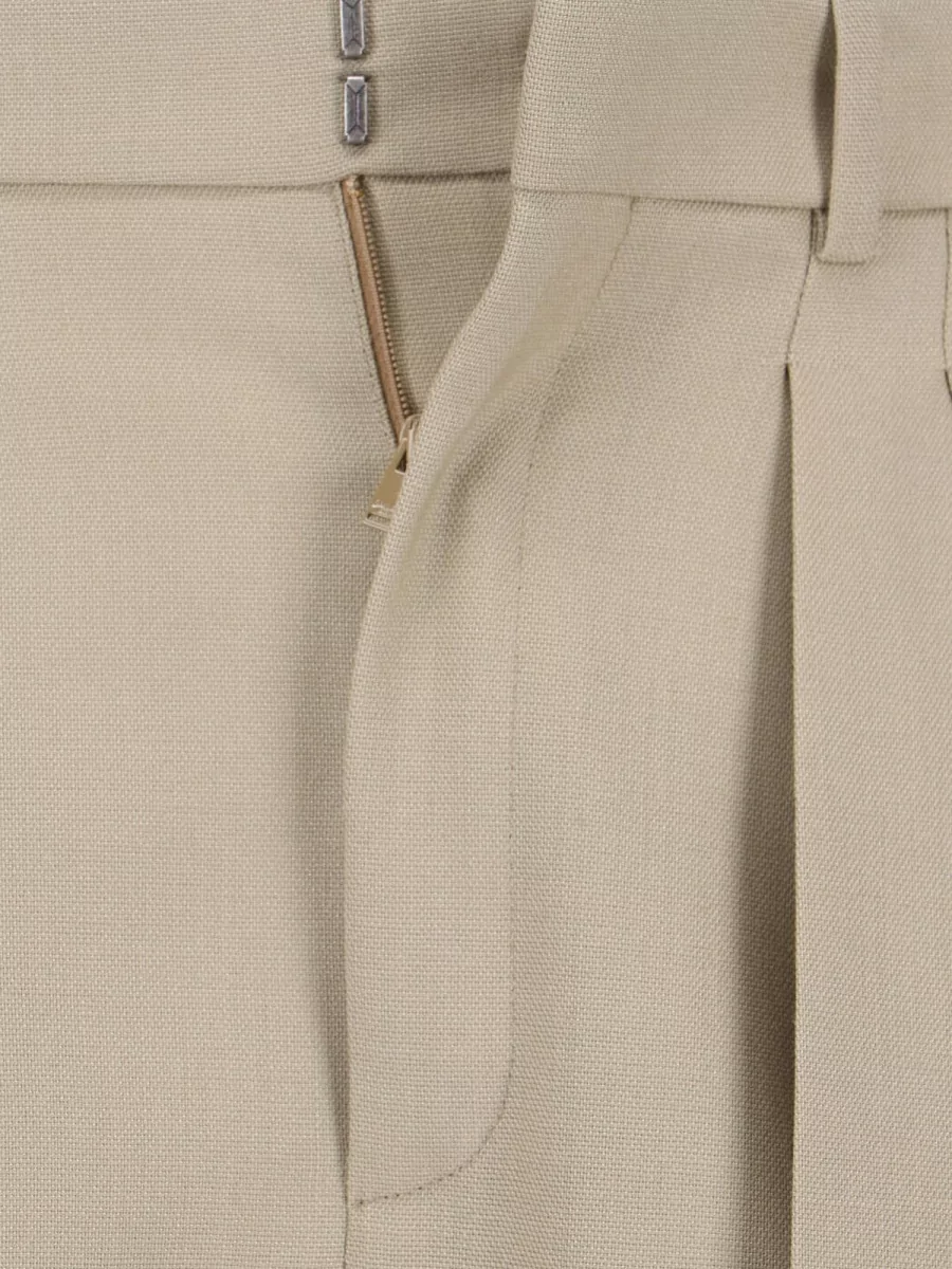 Saint Laurent Virgin Wool And Silk High-Rise Wide-Leg Pleated Tailored Trousers