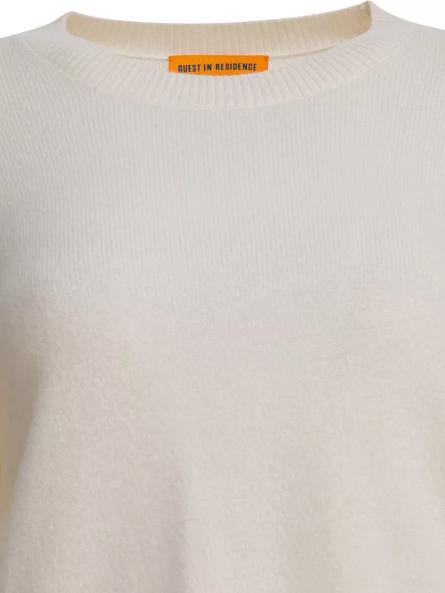 Guest In Residence Cashmere Crewneck Long-Sleeve Sweatshirt