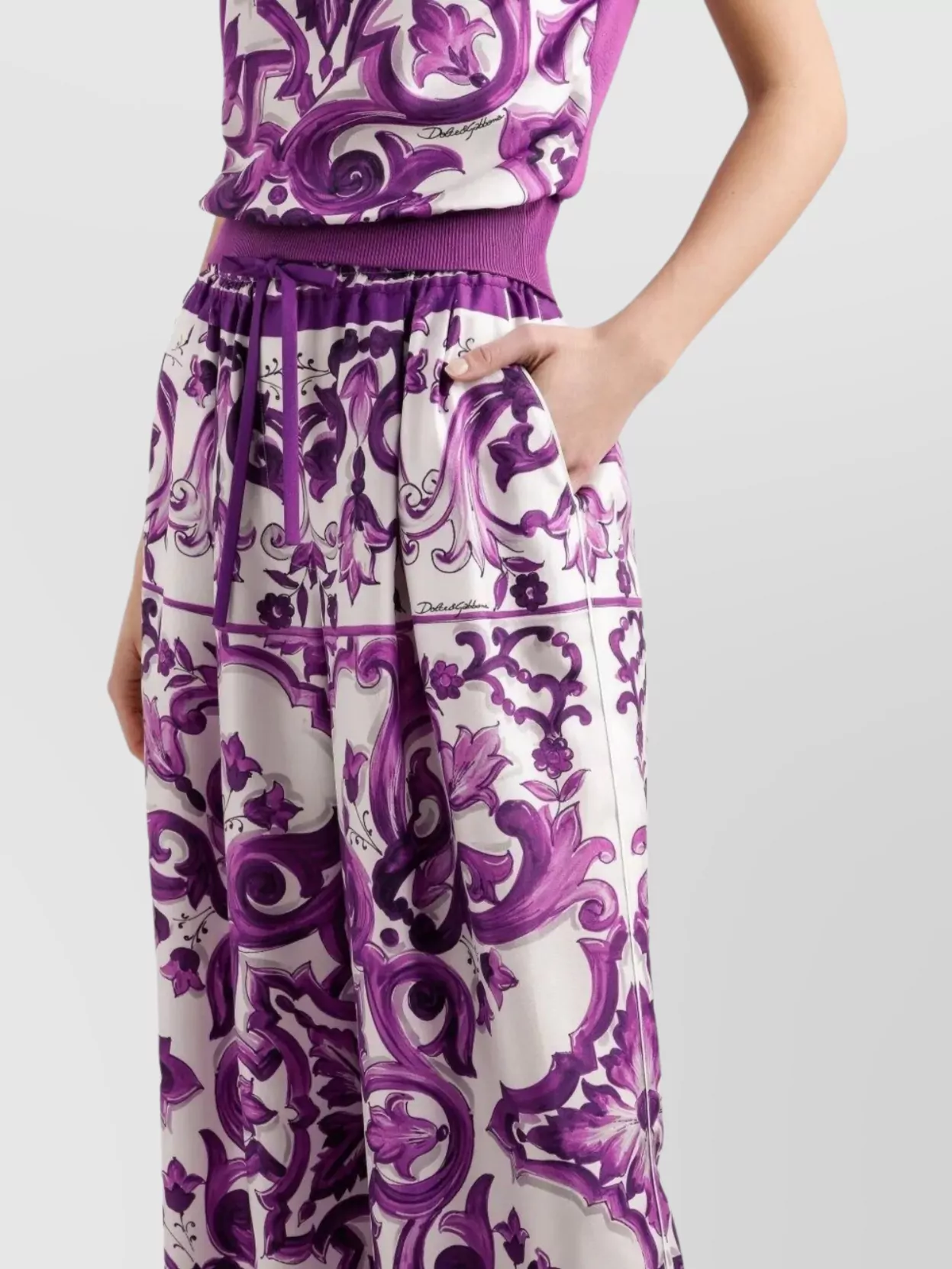 Dolce&Gabbana Graphic Print Drawstring Waist Trousers