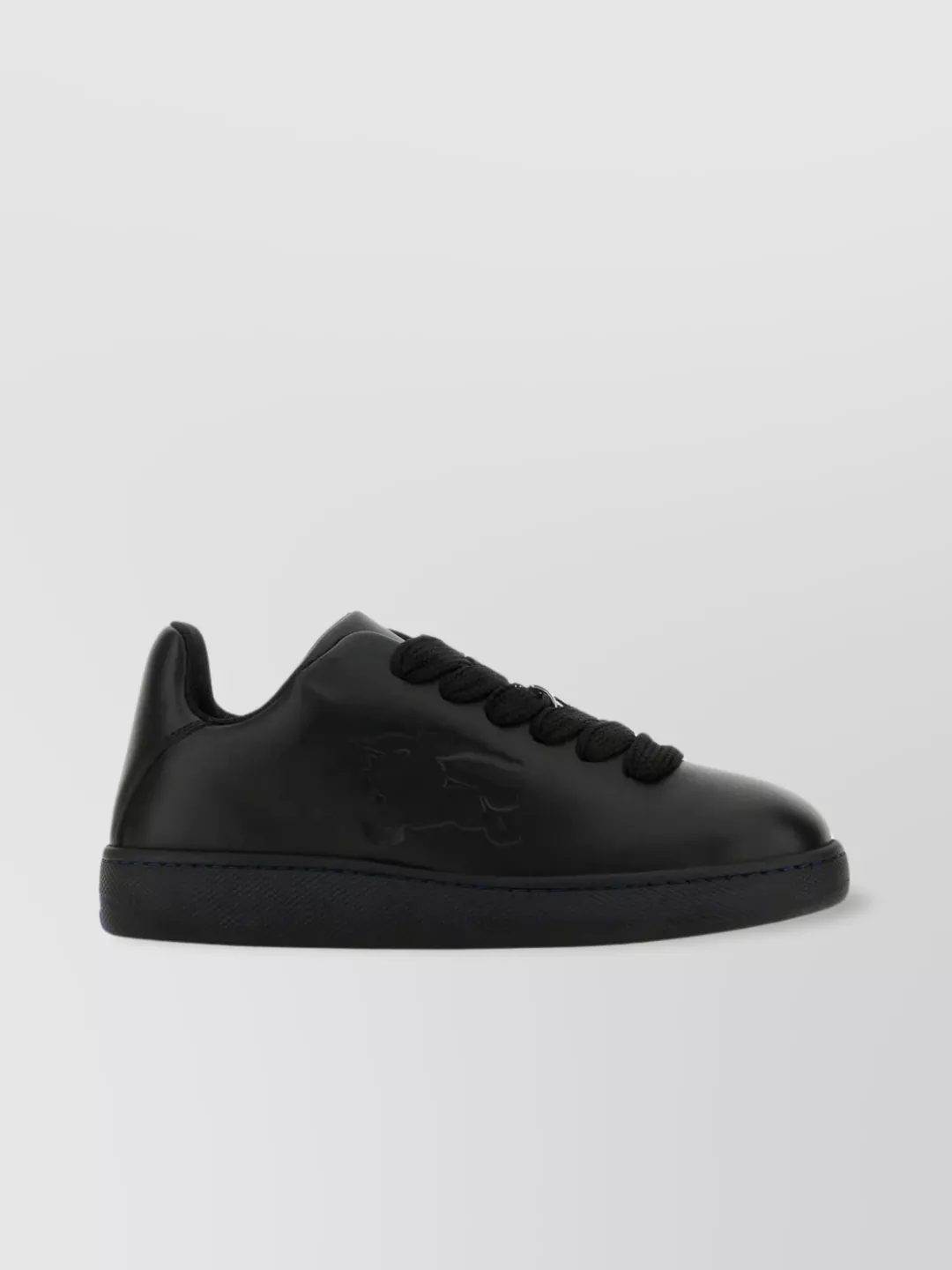 Shop Burberry Padded Leather Box Sneakers With Round Toe In Black
