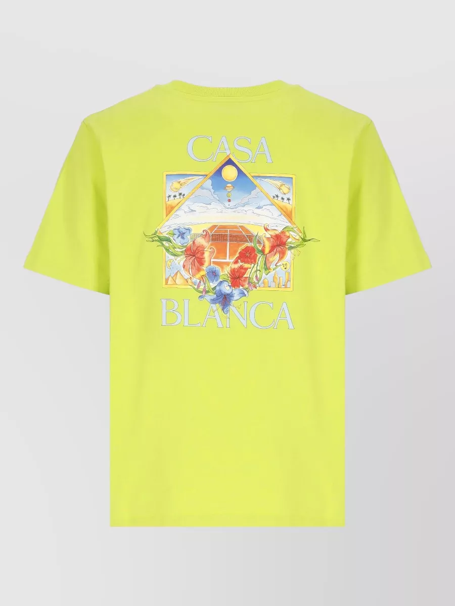 Casablanca Organic Cotton Flower-Print Short-Sleeve T-Shirt