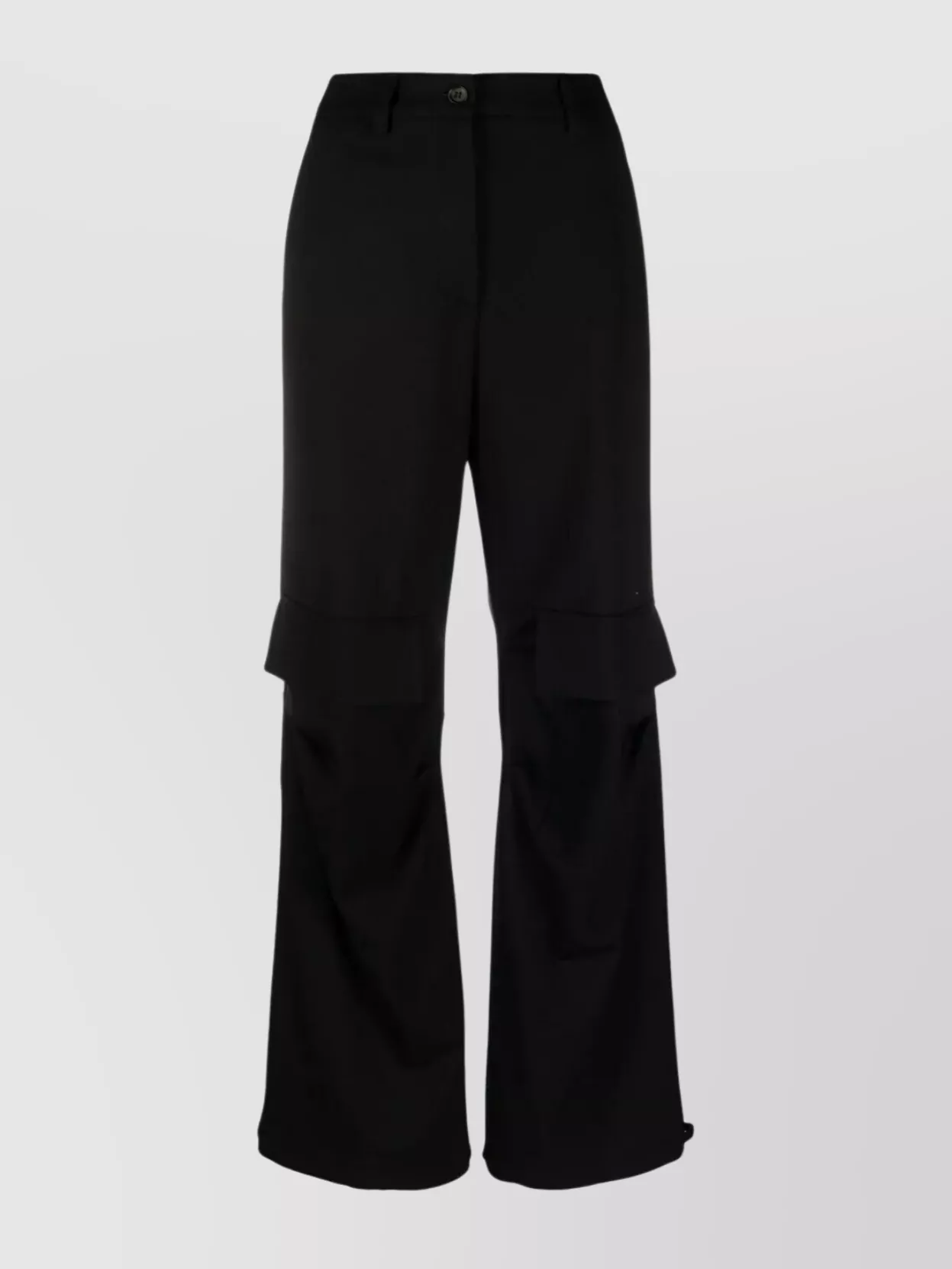 P.a.r.o.s.h Cargo Flared Trousers Side Pockets In Black