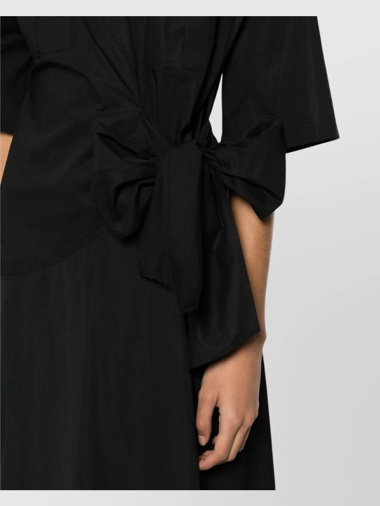 Msgm Midi Wrap Dress With Front Tie And Pockets