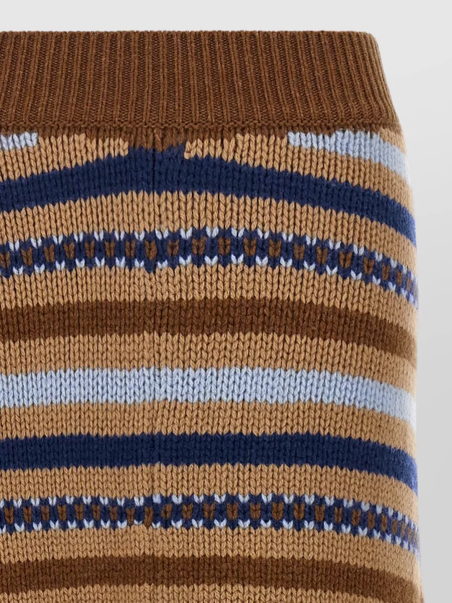 Alanui Virgin Wool Long Fringed Knit Skirt