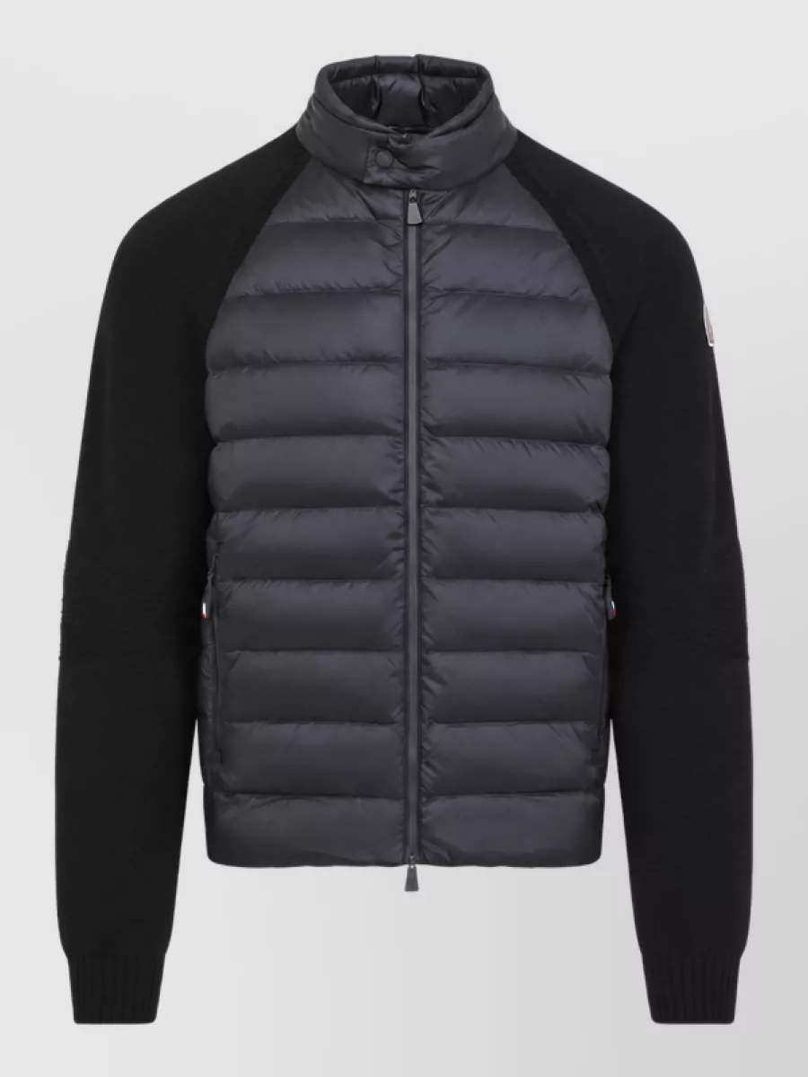 Moncler Grenoble Quilted down virgin wool cardigan jacket
