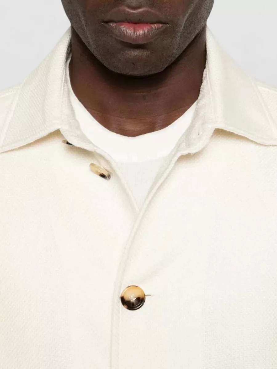 Brunello Cucinelli Hopsack Jacket Long Sleeves Patch Pockets