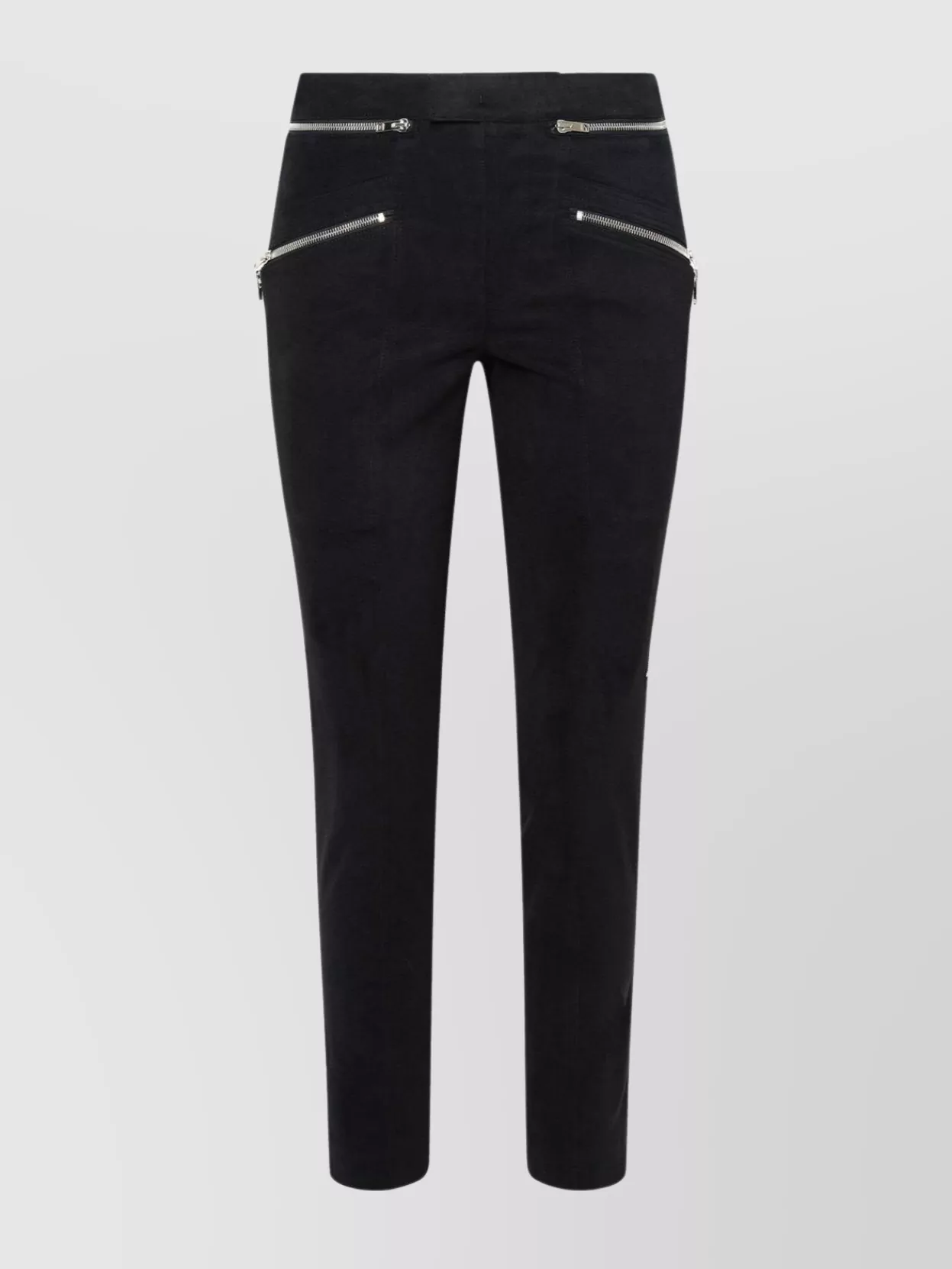 Shop Isabel Marant Cotton Trousers With Fitted Silhouette And Zippered Pockets