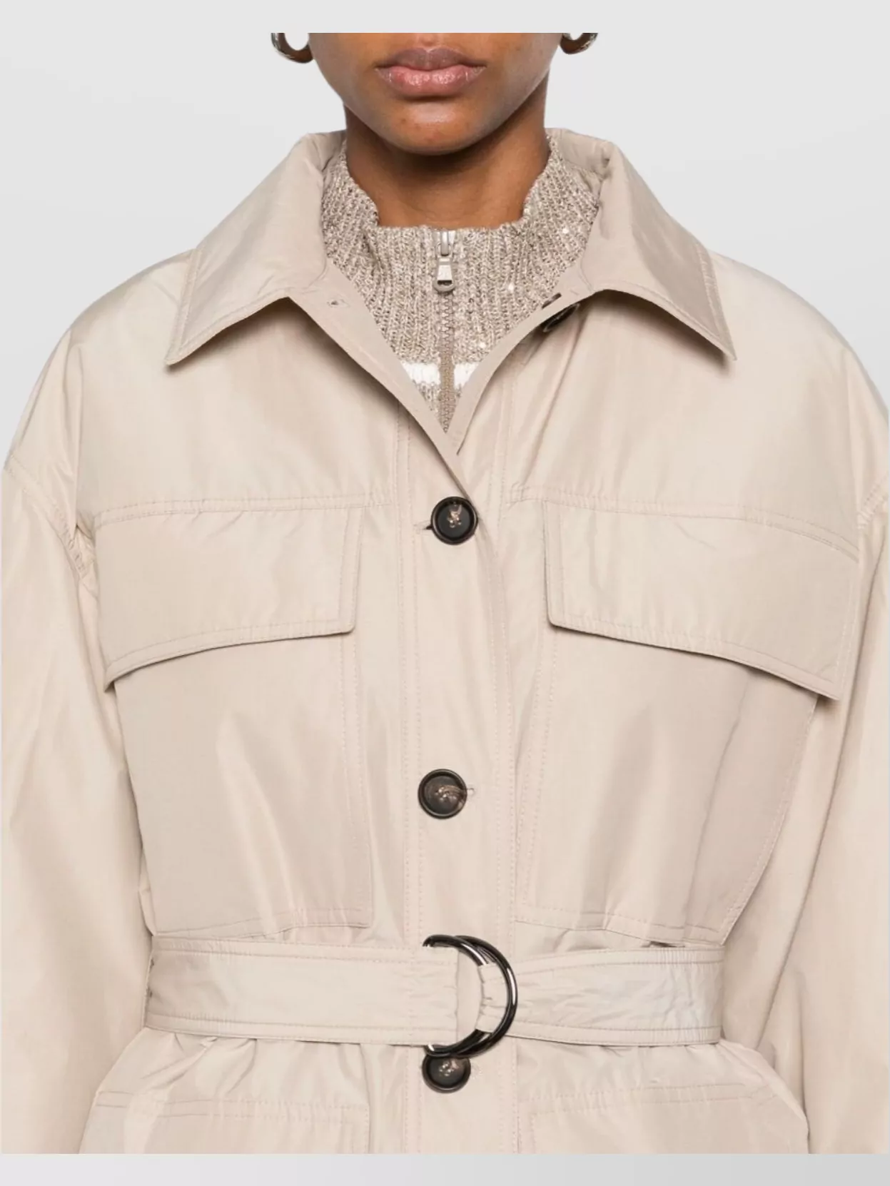 Brunello Cucinelli Quilted Jacket Waist Belted