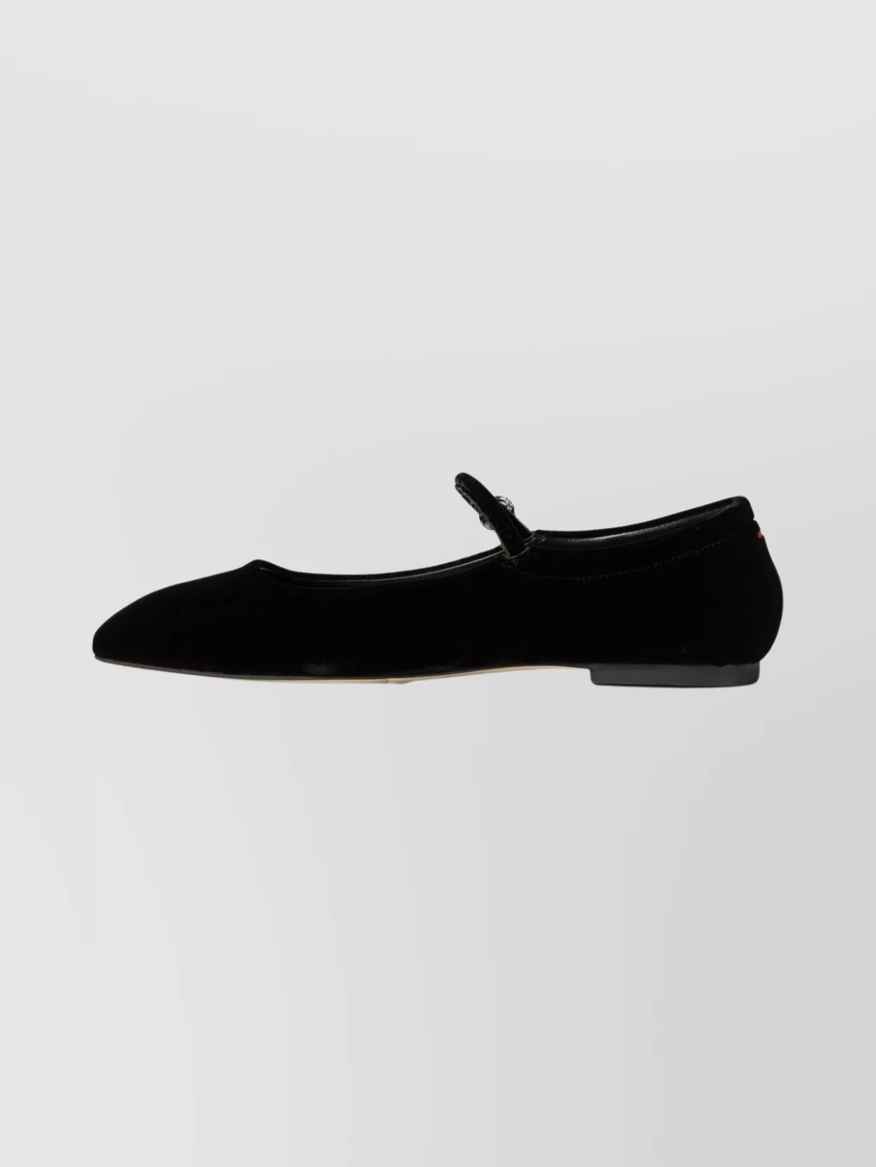 Aeyde Round Toe Velvet Ballerina Shoes With Strap
