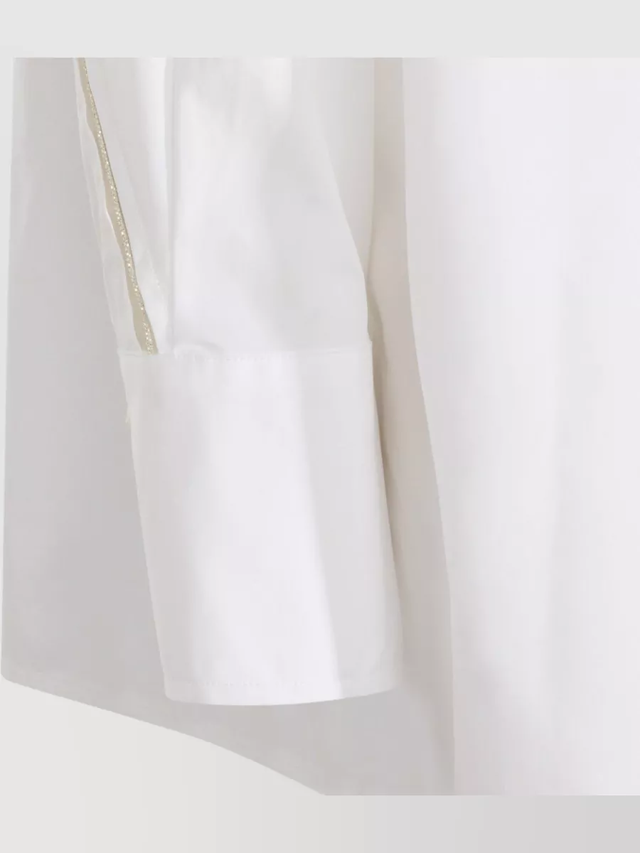 Fabiana Filippi Long Sleeve Collar Shirt Back Pleat Detail