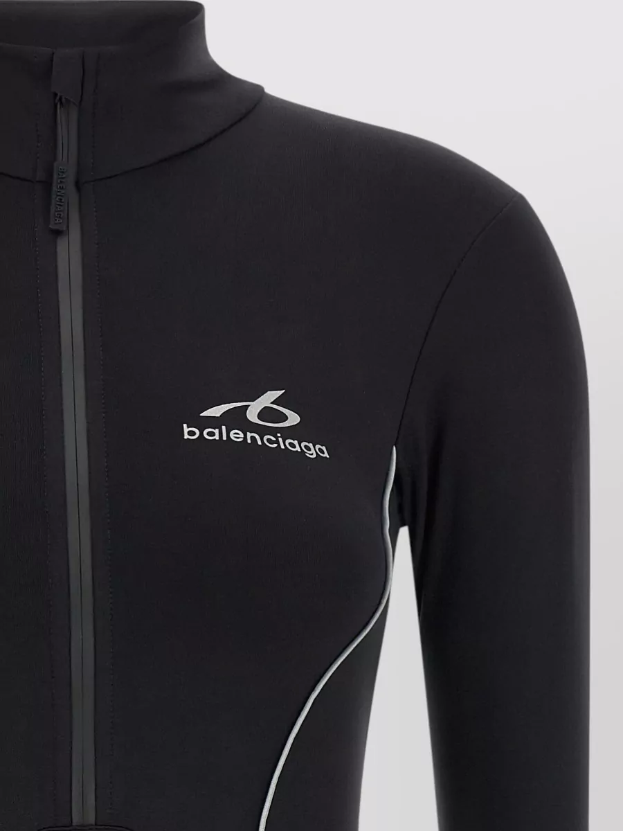 Balenciaga Techwear Long-Sleeve High-Neck Bodysuit
