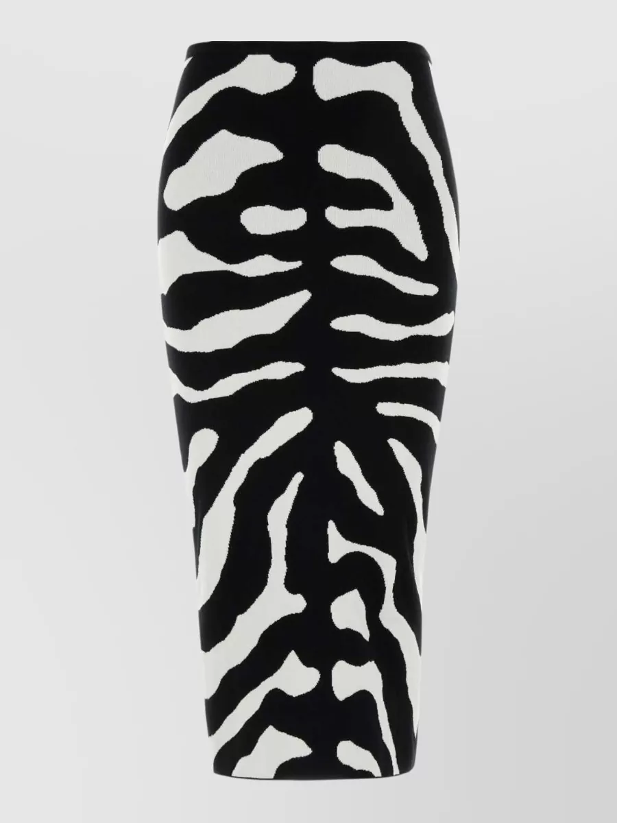 Moschino zebra intarsia fitted skirt