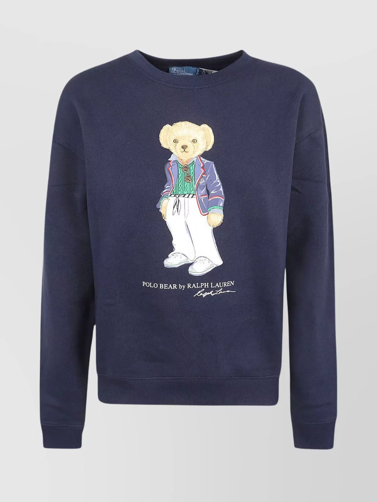 Polo Ralph Lauren Bear Graphic Crew Neck Sweatshirt In Blue