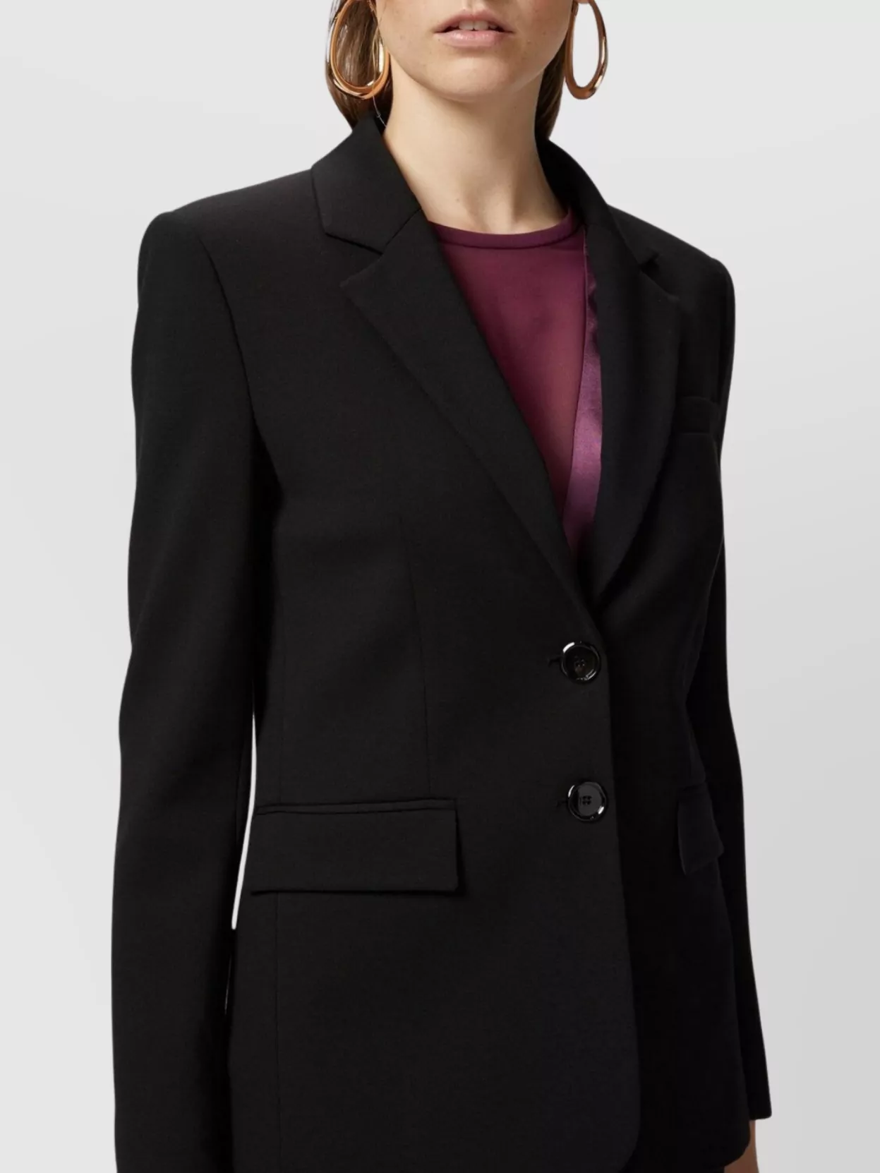 Pinko Single-breasted Blazer With Structured Shoulders In Black