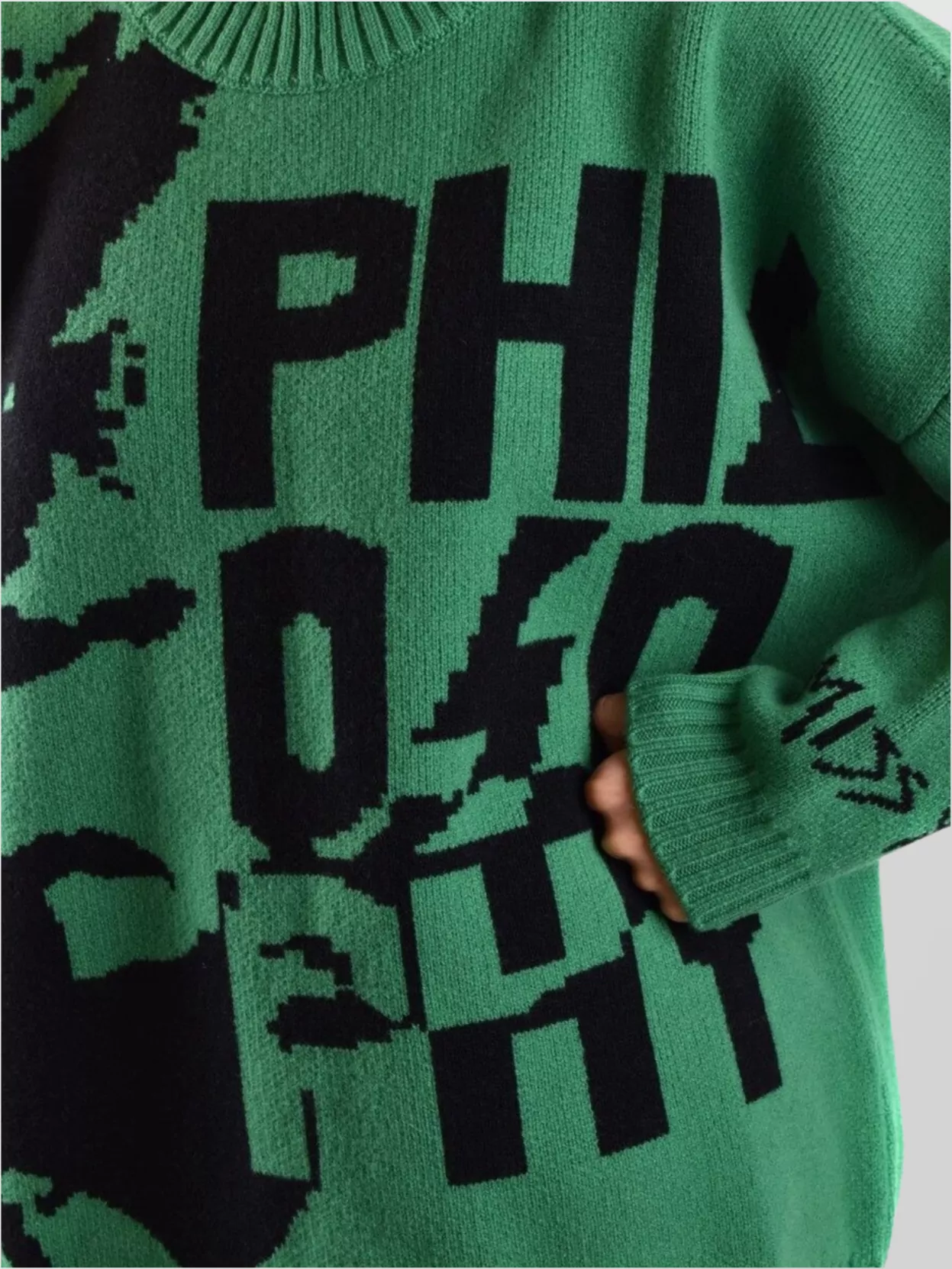 Philosophy Knit Crew Neck Sweaters With Graphic Design