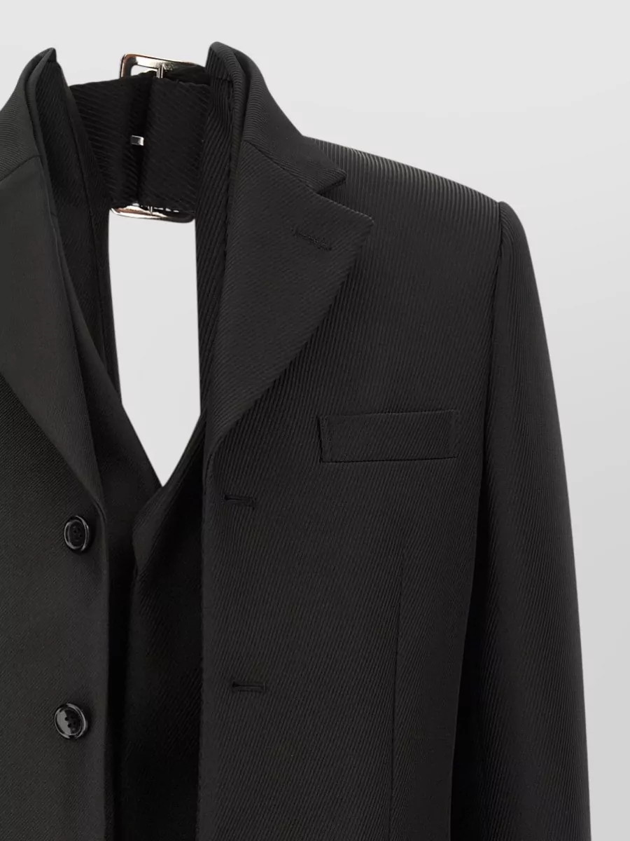 Comme Des Garçons Ribbed Single-Breasted Blazer